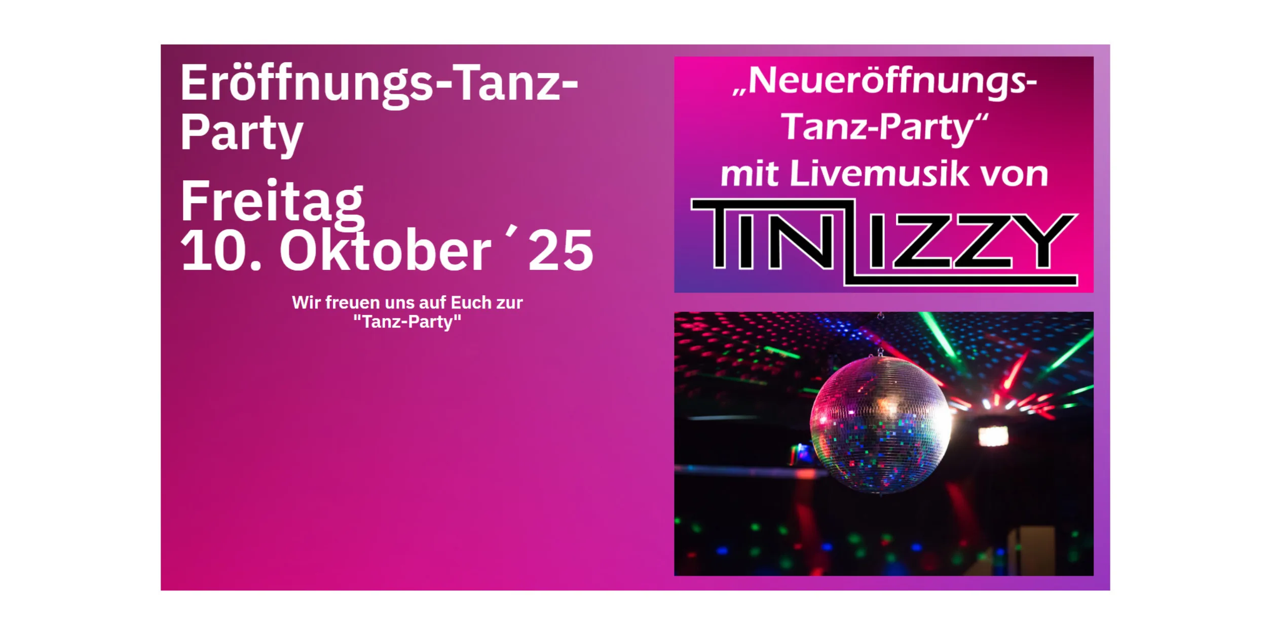 Eröffnungs-Tanz-Party am10. Oktober´25