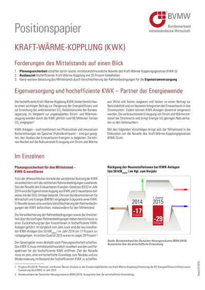 BVMW-Positionspapier zur Kraft-Wärme-Kopplung