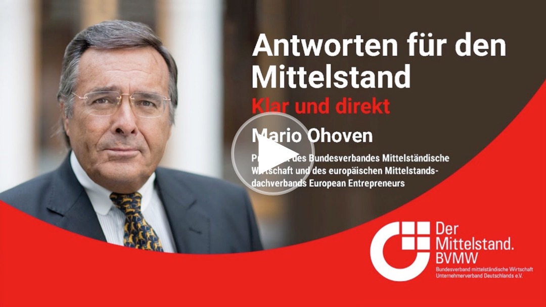 Mittelstandspräsident Mario Ohoven erklärt, wie digitale Prozesse mittelständischen Unternehmen bei der Bewältigung der Coronakrise helfen.