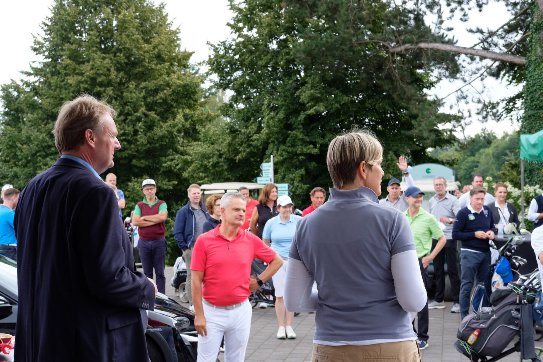 Eintreffen Golfer