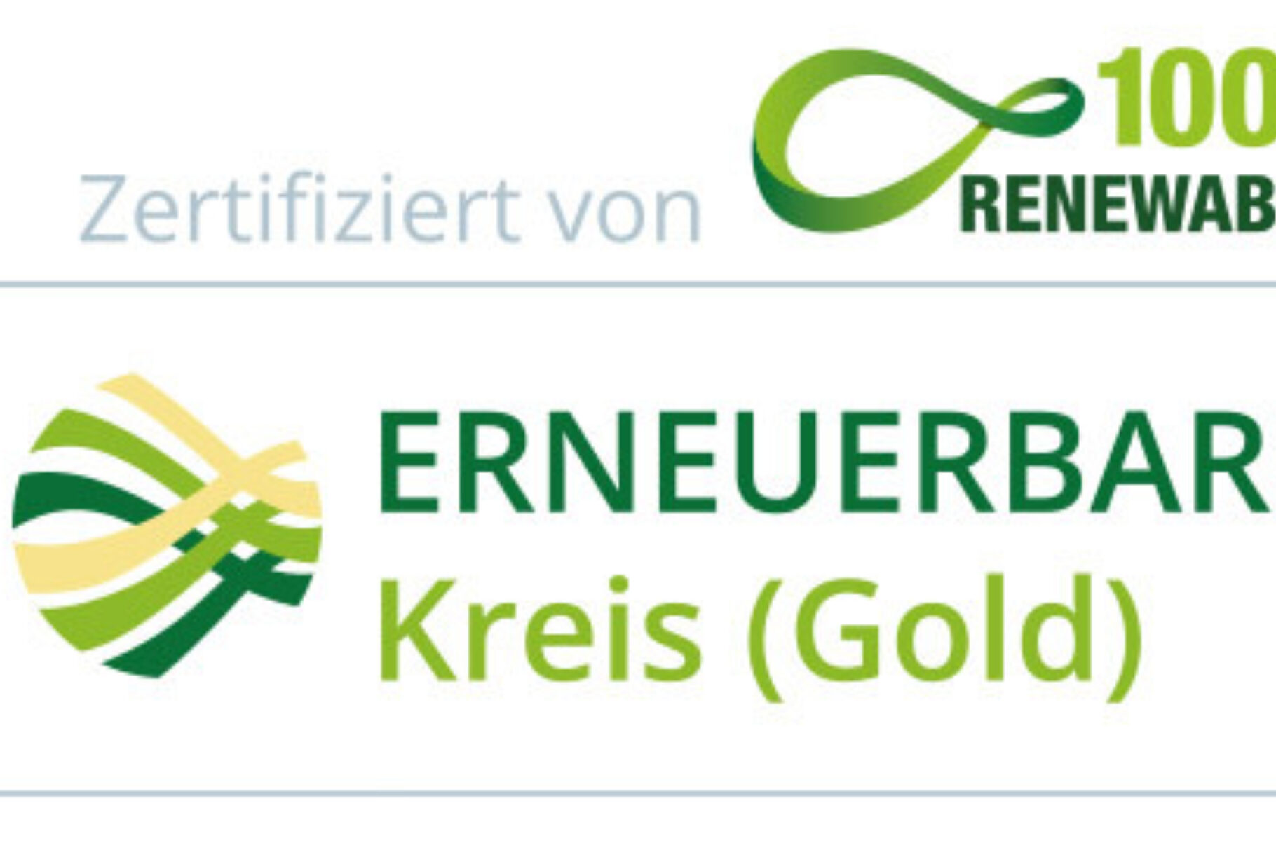 Logo 100 P Erneuerbar Gold