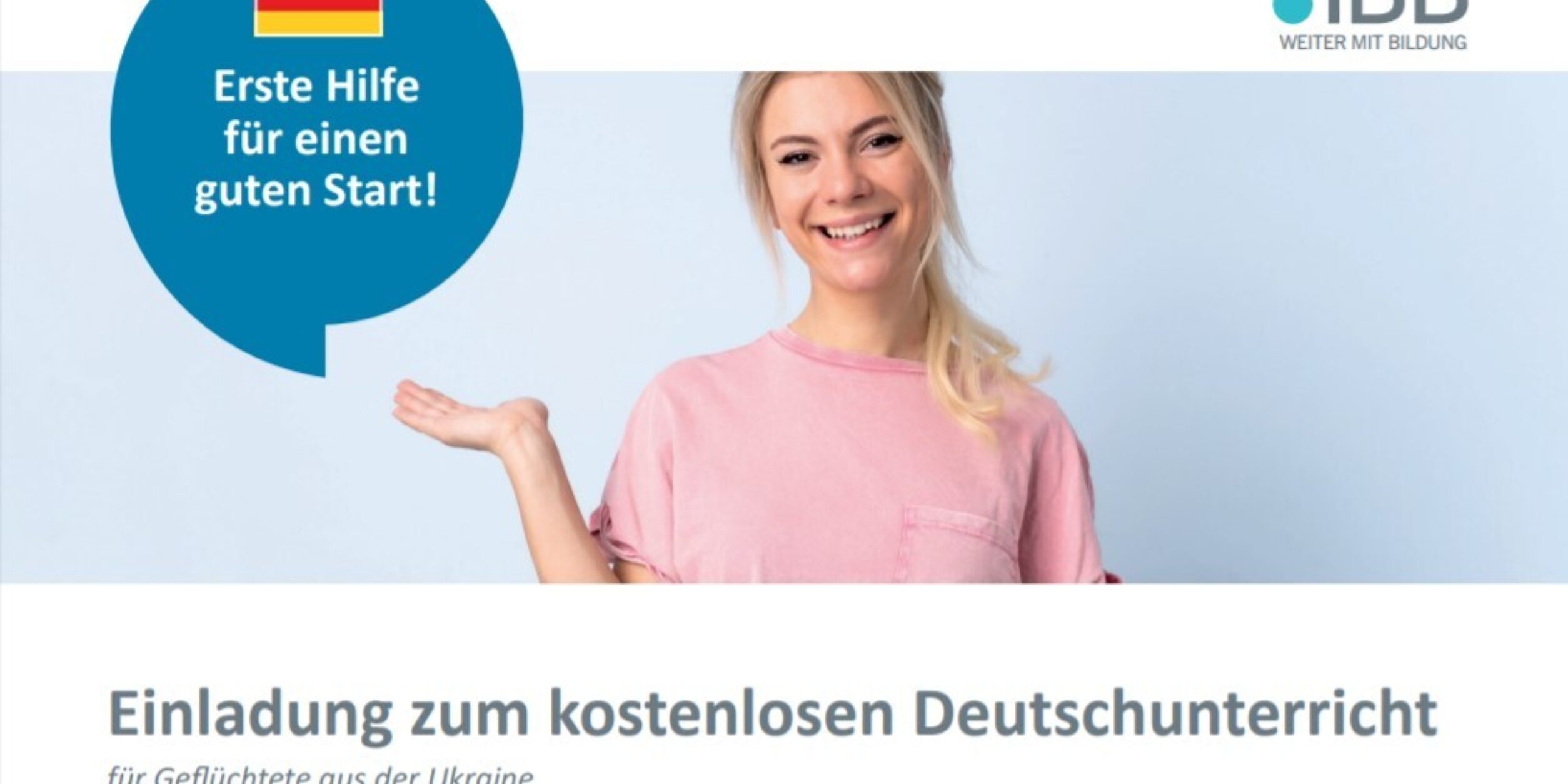Screenshot: IBB AG Flyer Deutschkurs für Geflüchtete