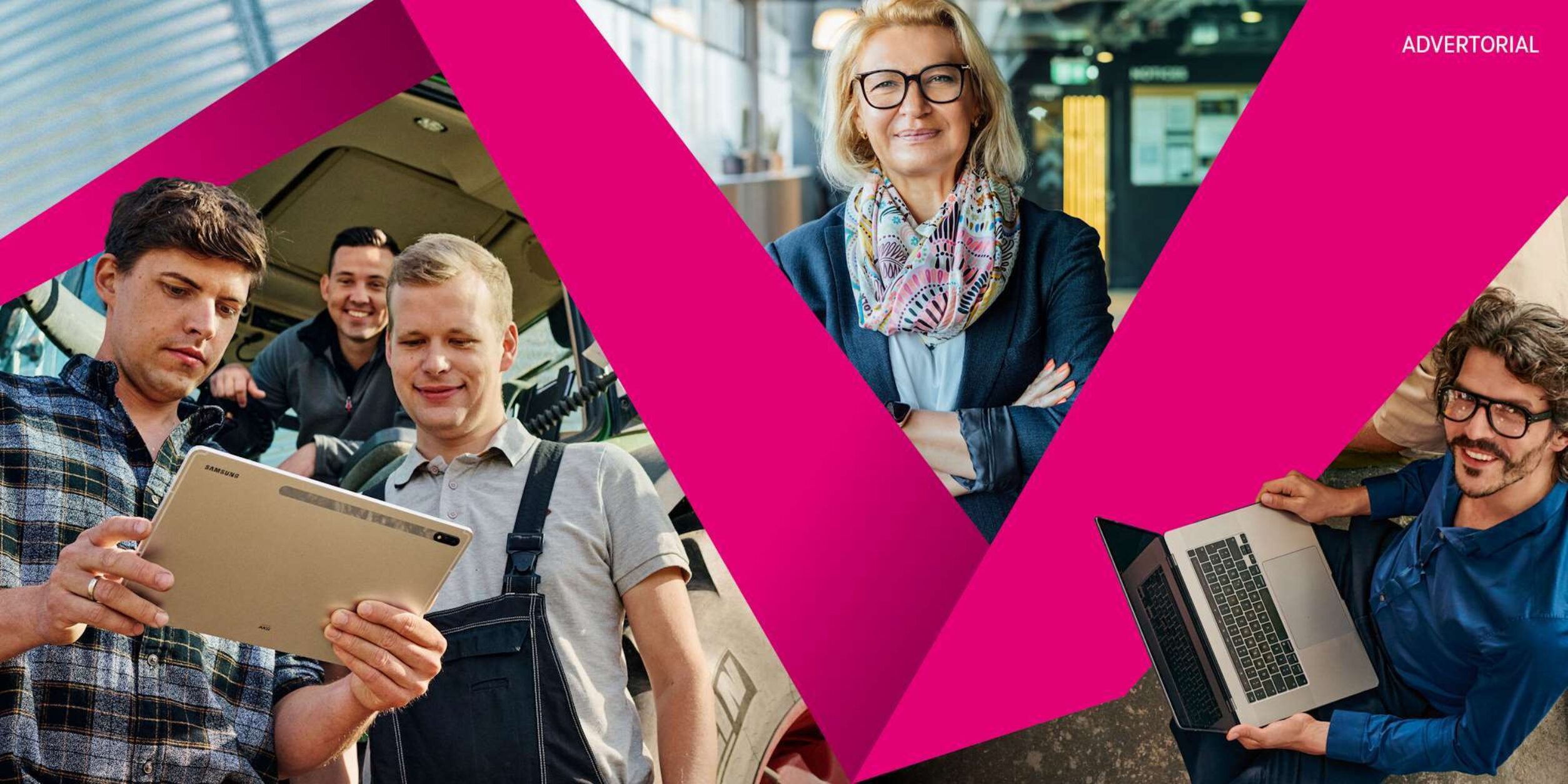 Generisches Digitalisierungsbild mit Magenta-Band; deutlich im Bild der Text-Hinweis: Advertorial