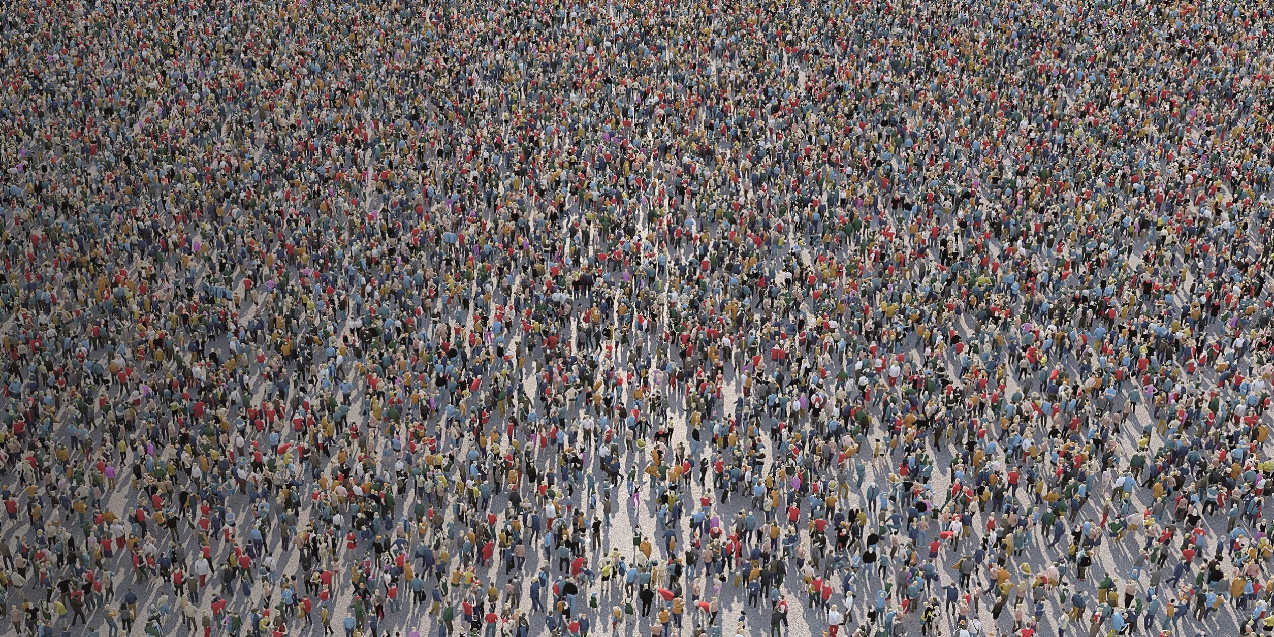 cgi gesichtslose menschenmasse