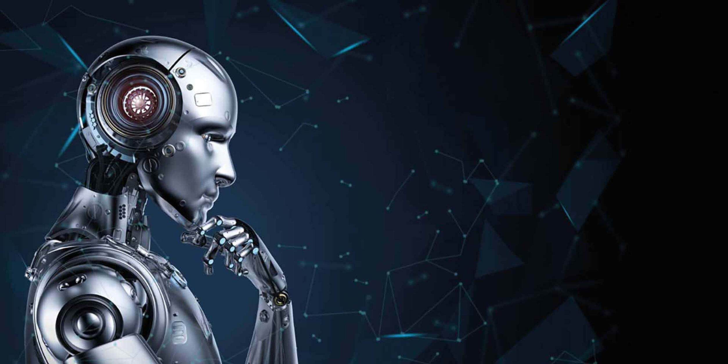 Roboter in nachdenkender Pose