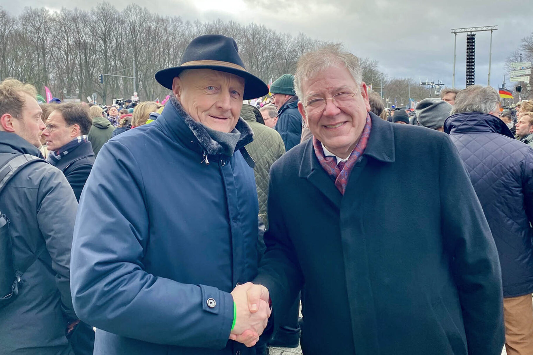 Joachim Rukwied und Christoph Ahlhaus Demonstration 15.01.2024