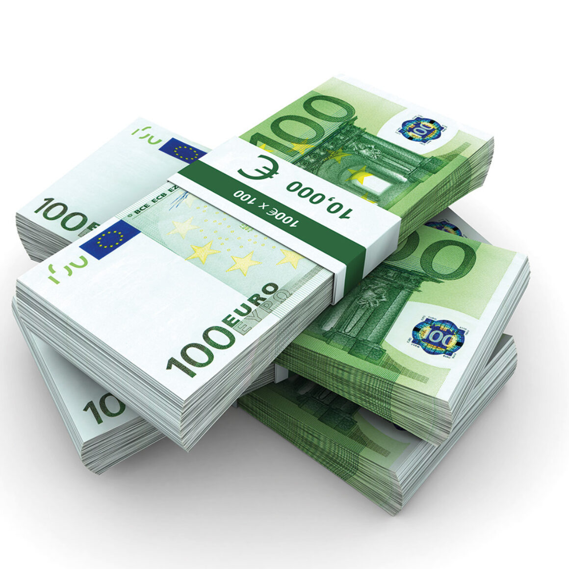 Ein Bündel 100-Euro-Scheine