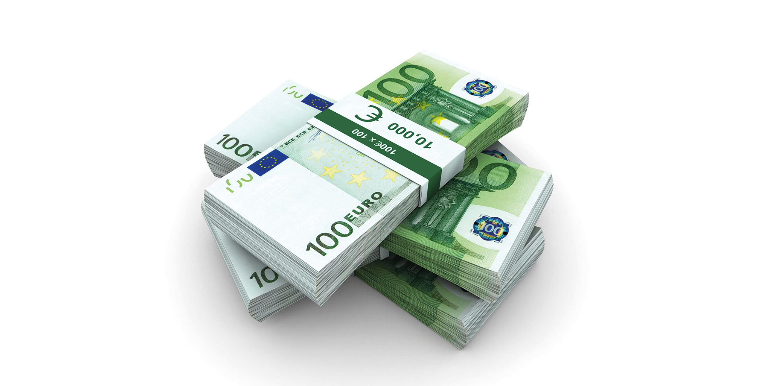 Ein Bündel 100-Euro-Scheine