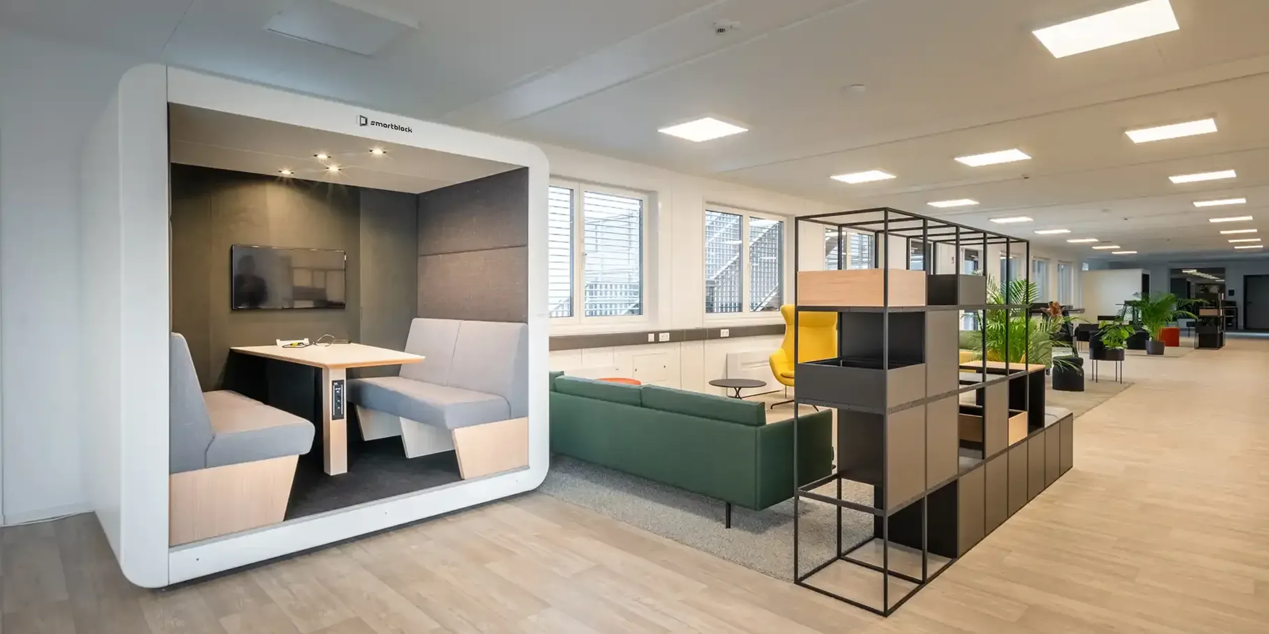 Gamechanger in der Baubranche Adapteo Bürogebäude Northvolt Innen 1820x1211 Adapteo