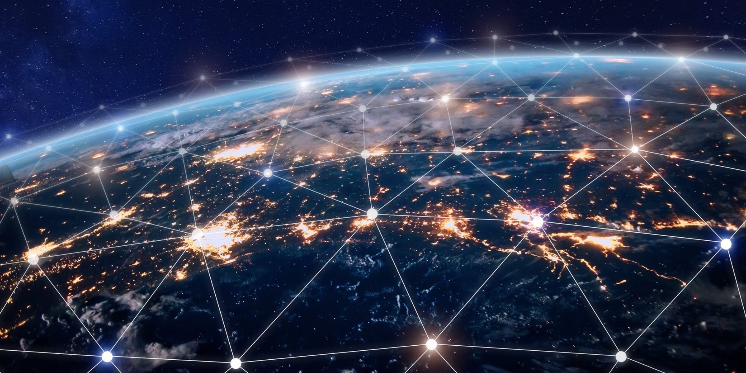 Erde Weltall Nacht Netzwerk 1920x1080 i Stock 859129550