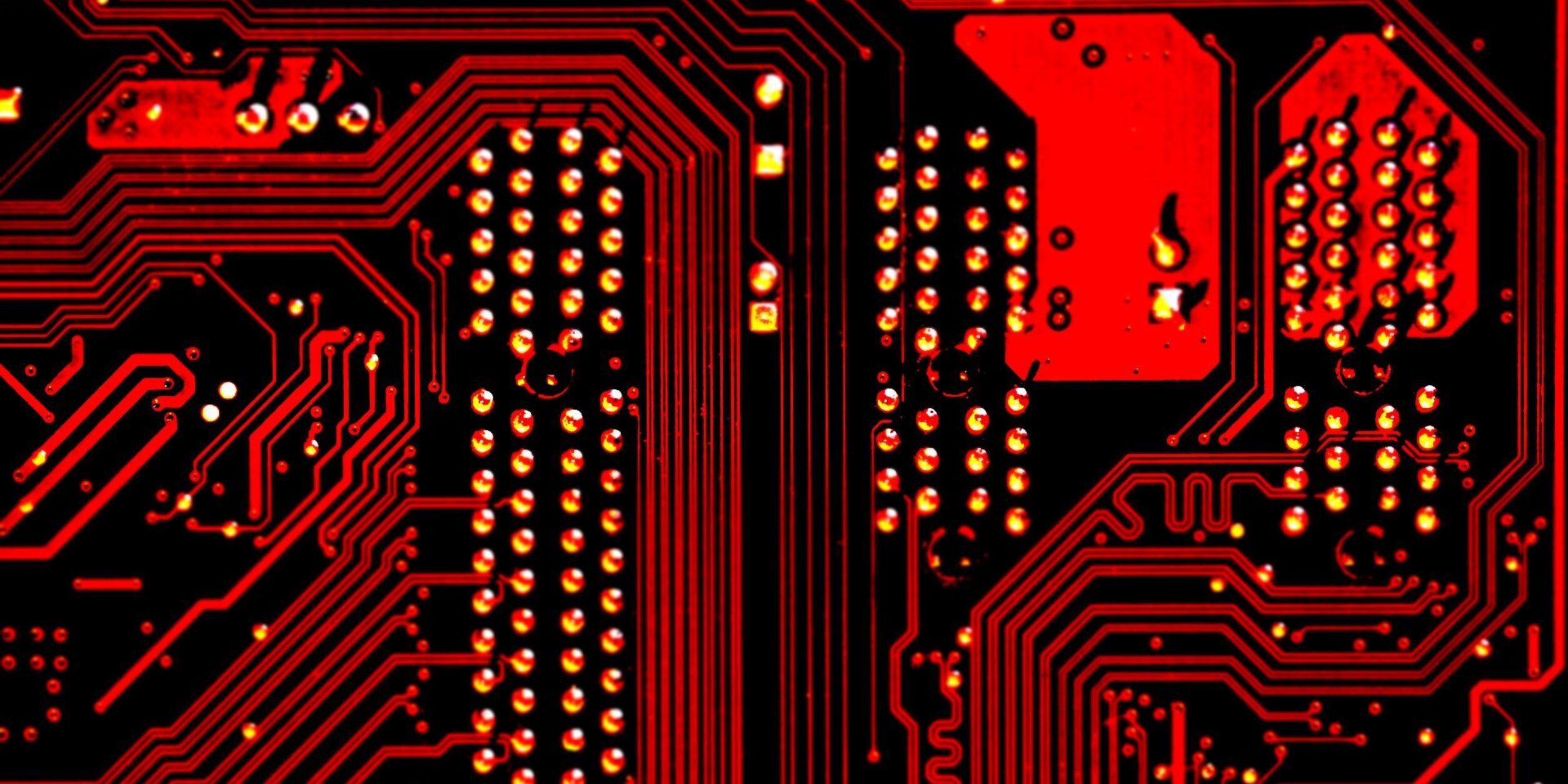 Halbleiter Schaltkreis rot Schwarz 1920x1080 Foto michael dziedzic unsplash