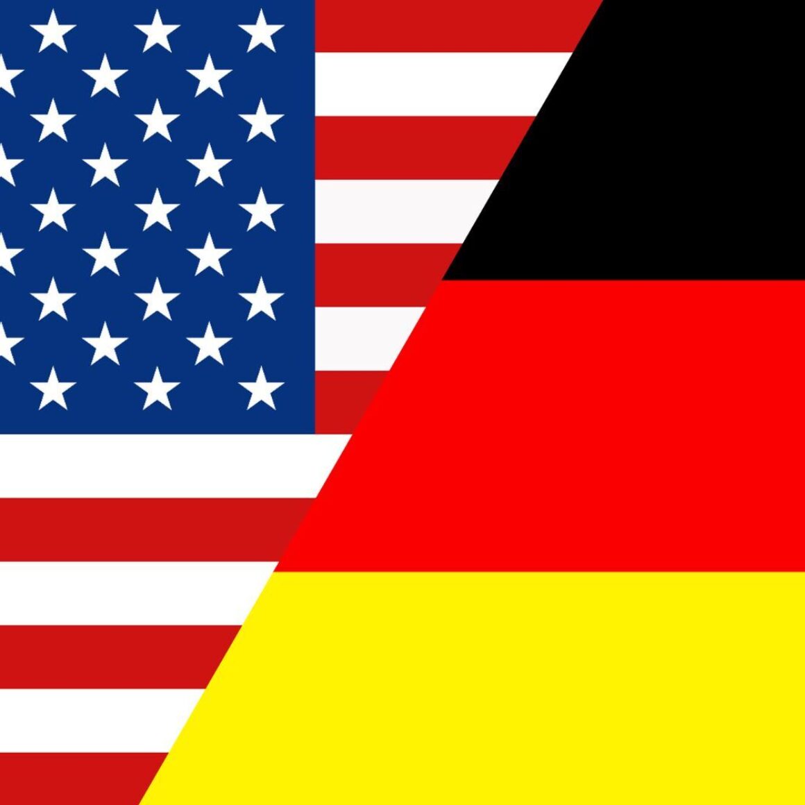 Amerikanische und deutsche Flagge