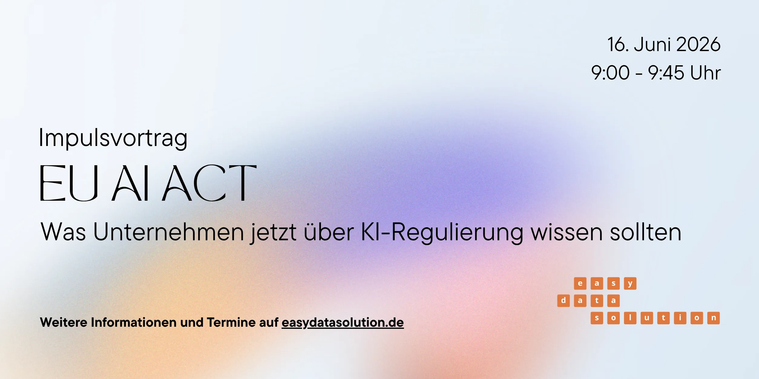 Veranstaltungsbanner easy data solution x BVMW EU AI Act 26 06 16