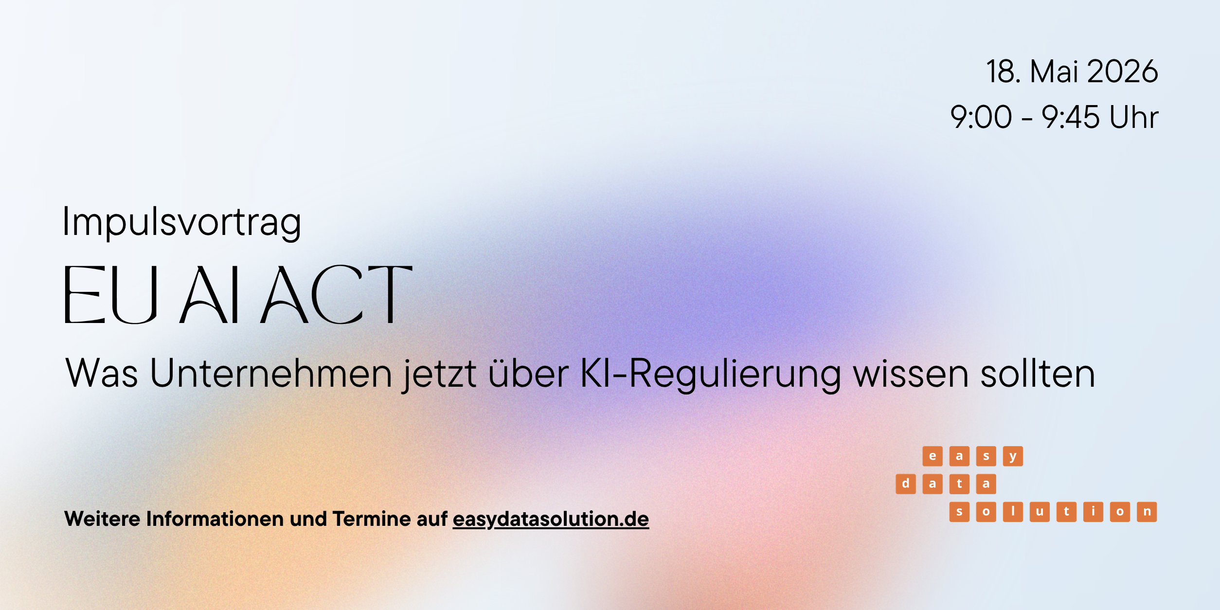 Veranstaltungsbanner easydatasolution x BVMW EU AI Act 26 05 18