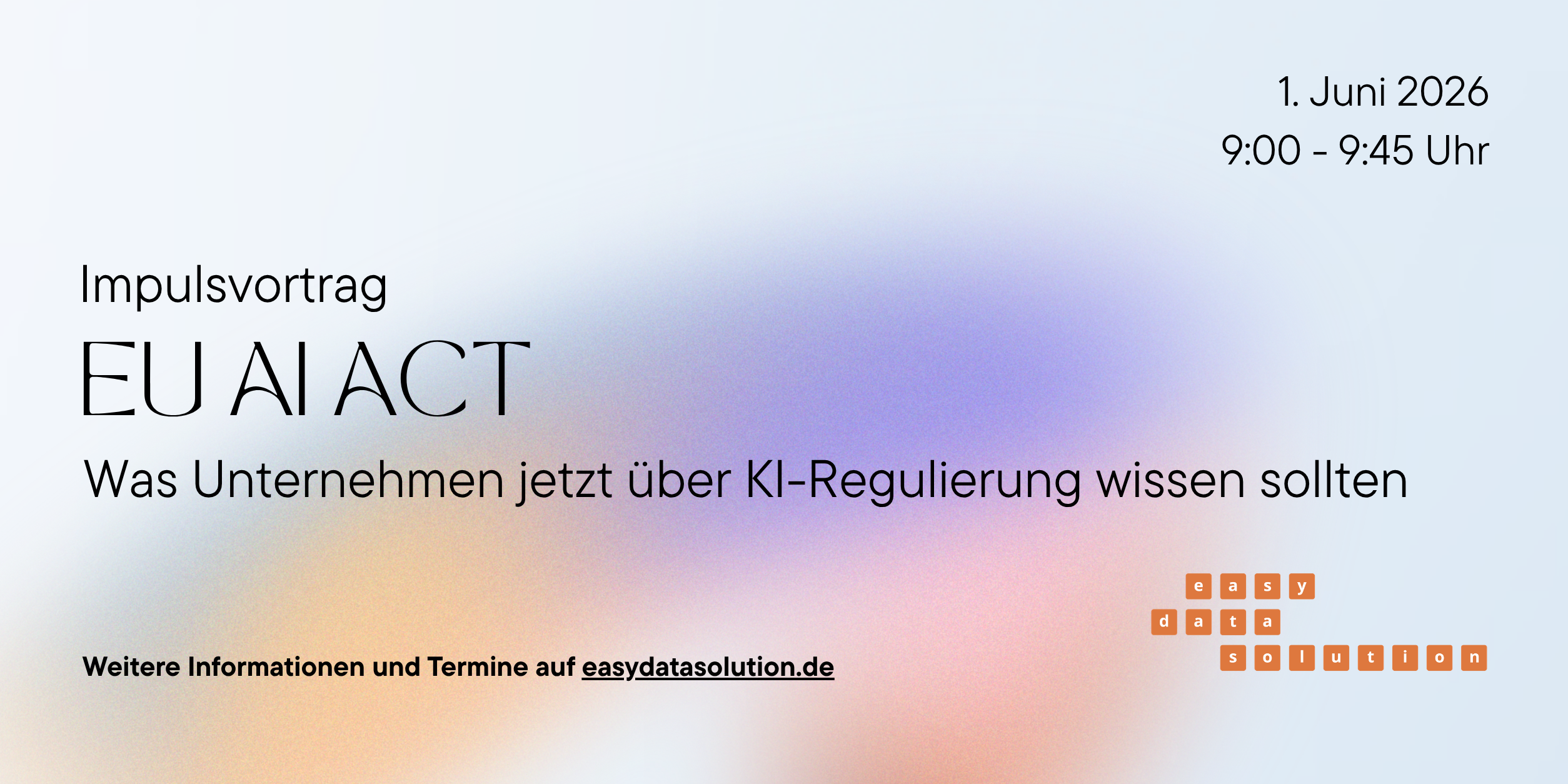 Veranstaltungsbanner easydatasolution x BVMW EU AI Act 26 06 01