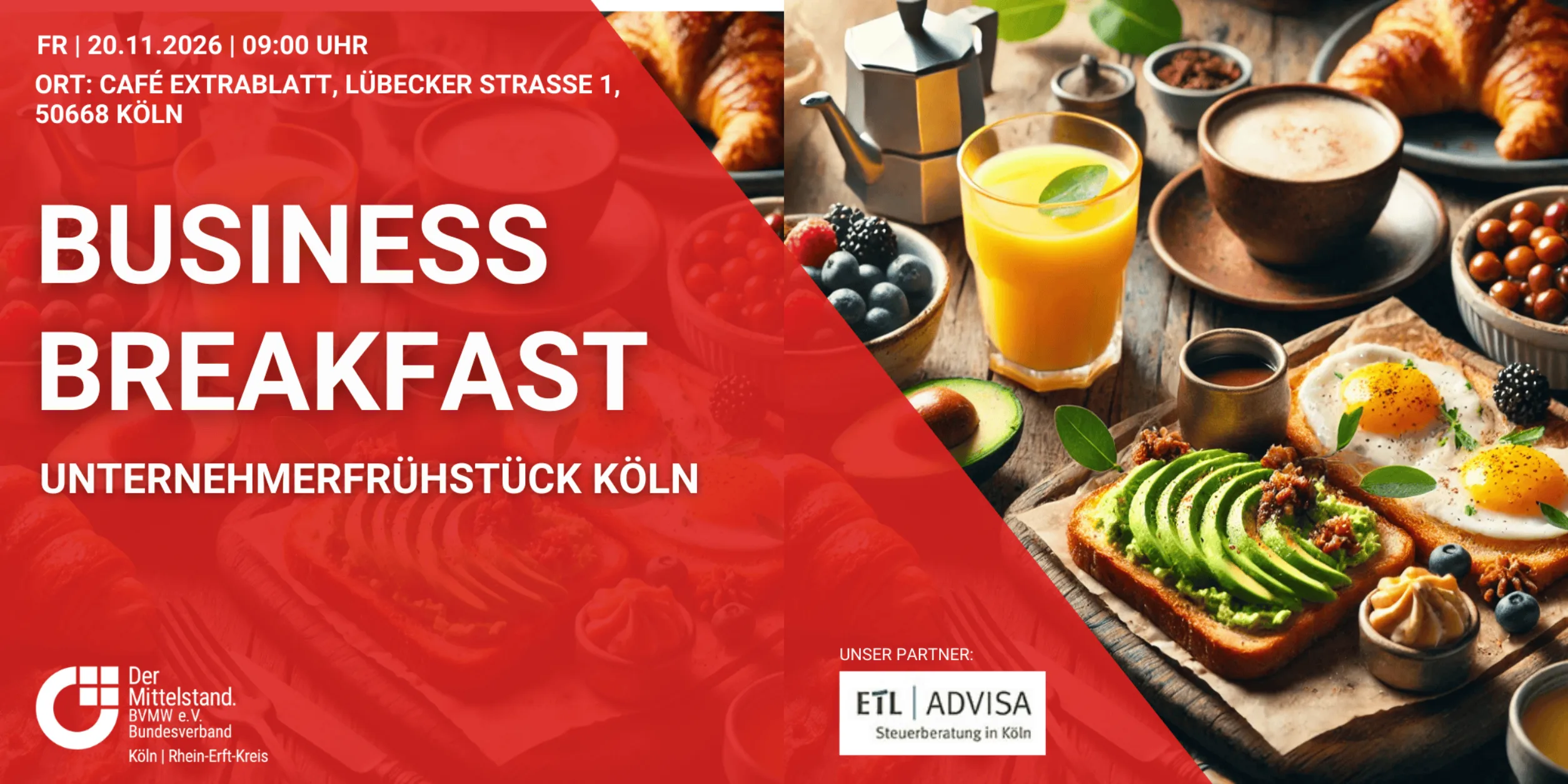 Header Business Breakfast - Unternehmerfrühstück Köln