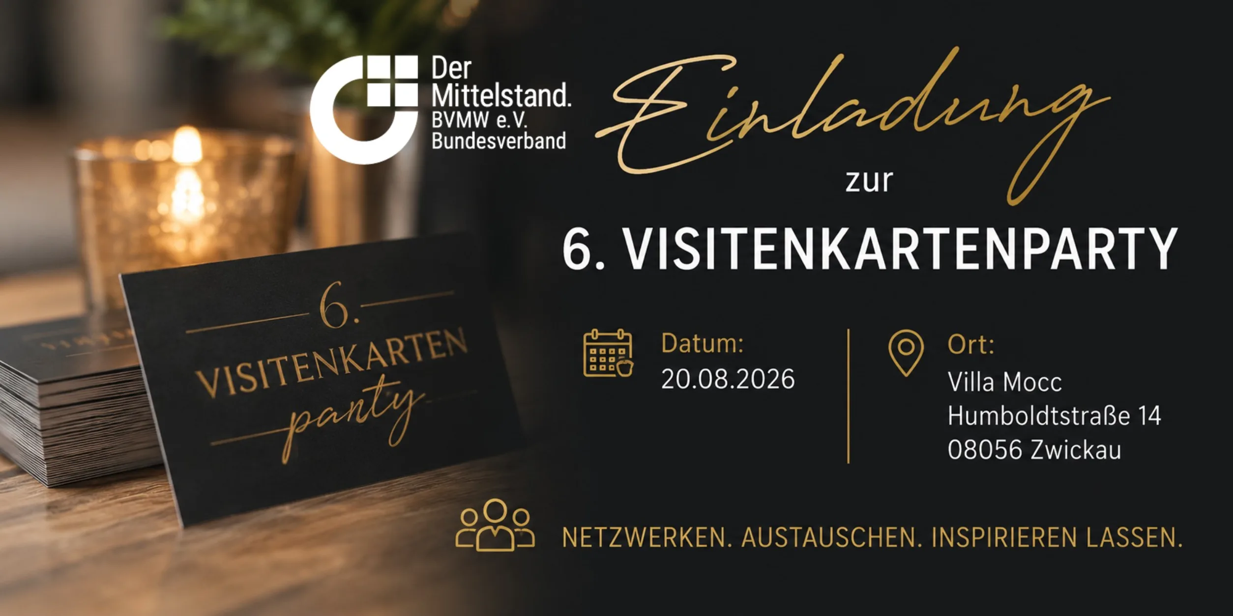 Header 6. Visitenkartenparty: Bestehende Kontakte pflegen - neue Kontakte gewinnen