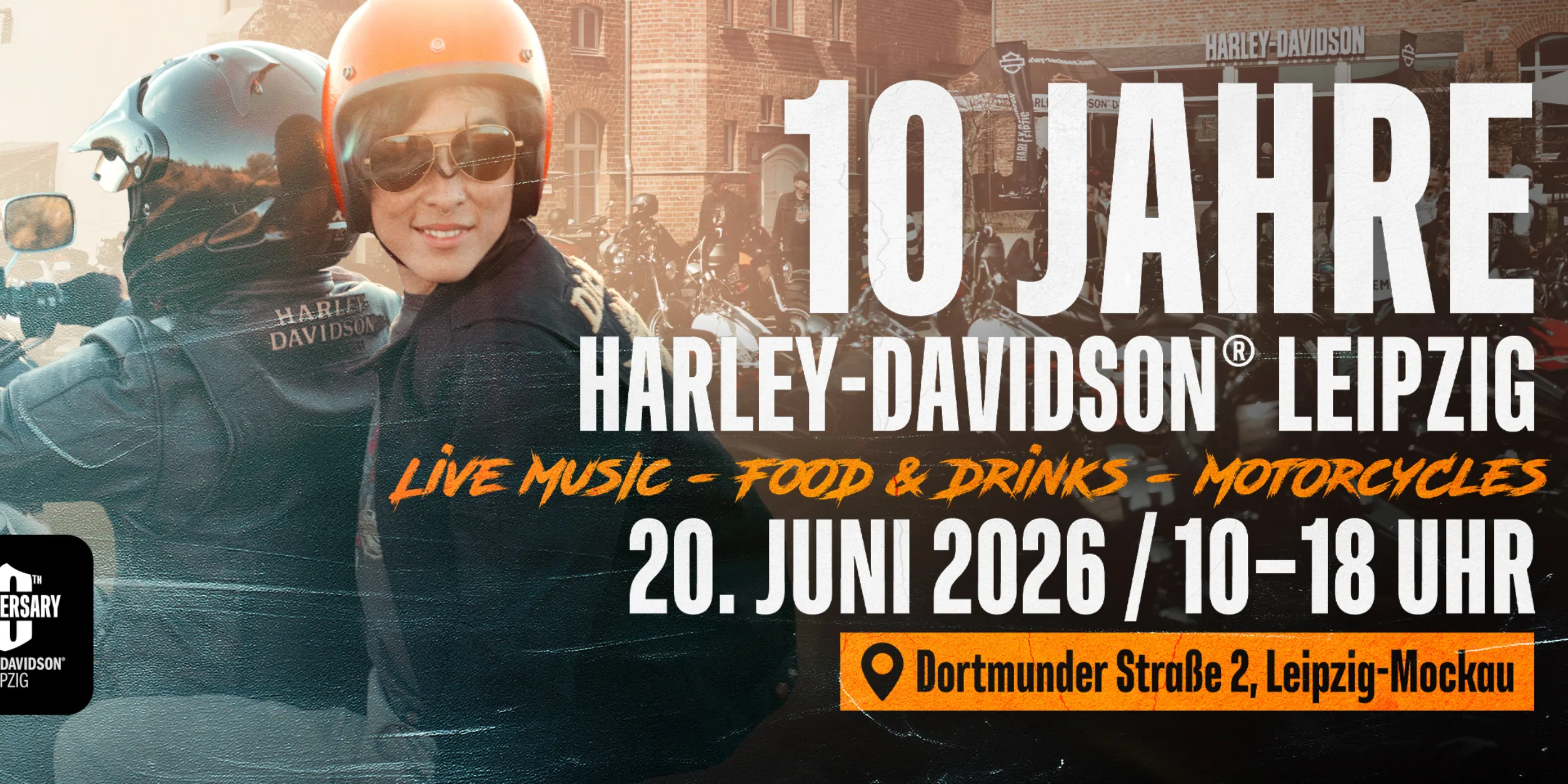 Header 10 Jahre Jubiläum Harley-Davidson Leipzig - 10 Jahre BVMW in der Dortmunder Straße 2
