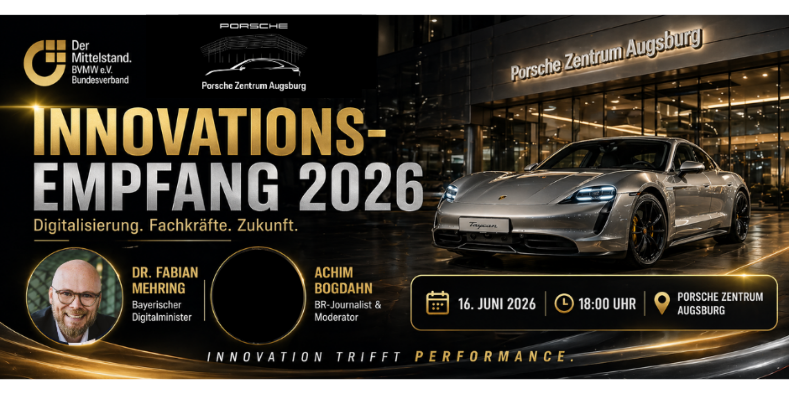 Header PORSCHE: Exklusiver Innovationsempfang des BVMW Regierungsbezirk Schwaben in Augsburg