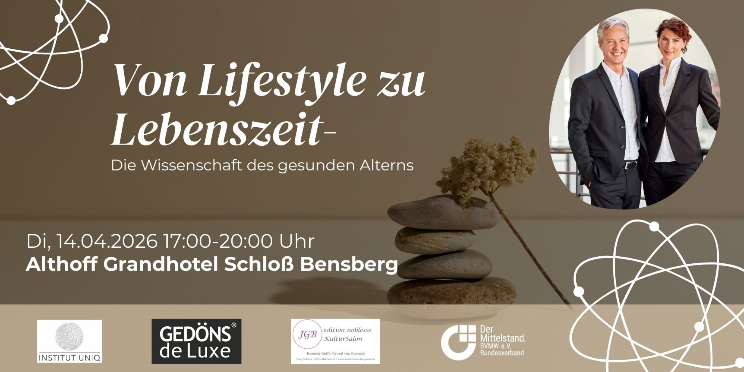 Header Einladung zur Veranstaltung "Von Lifestyle zu Lebenszeit" am 14.04.2026 im Althoff Grandhotel Schloß Bensberg