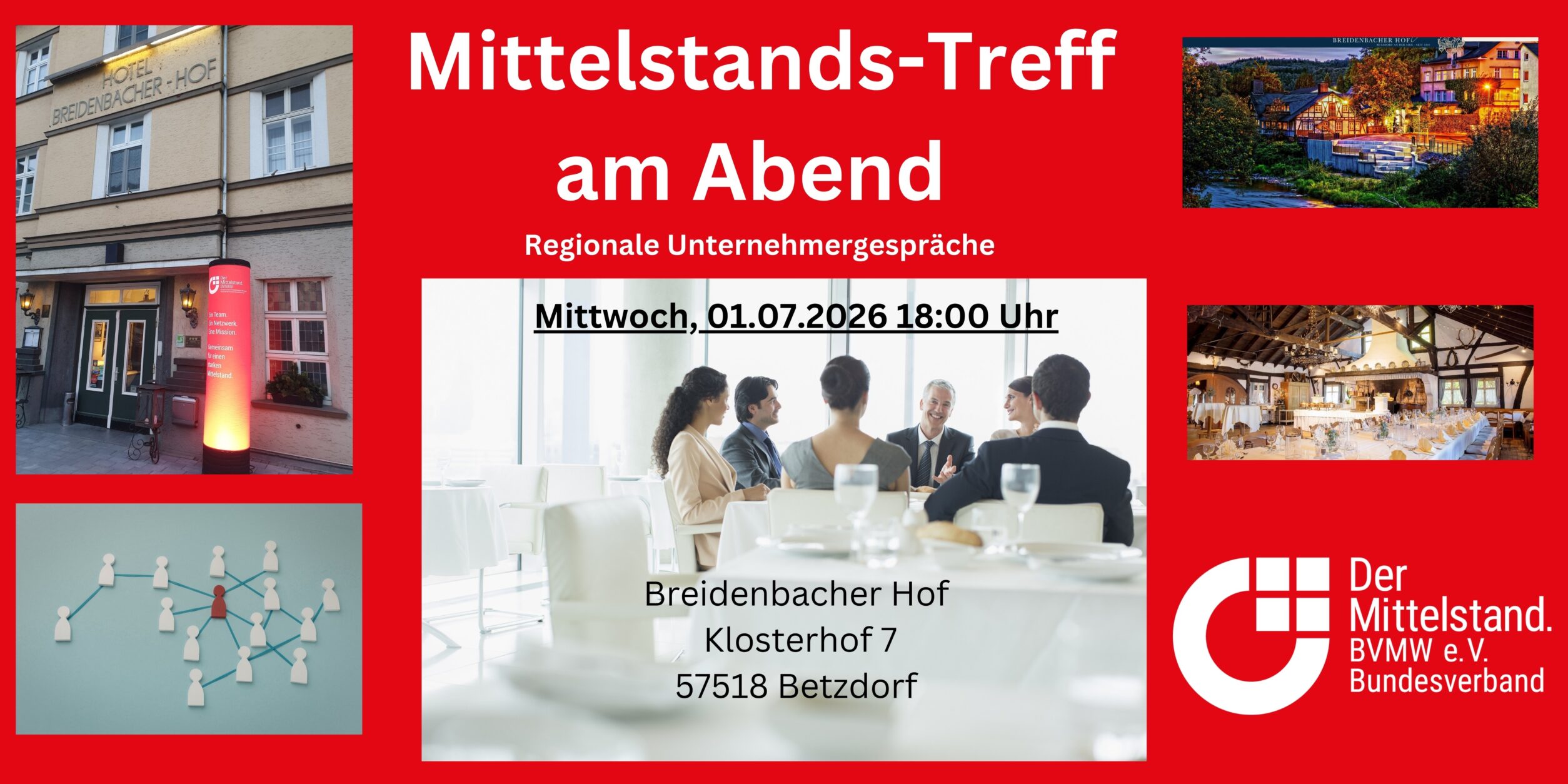 Header Regionale Unternehmergespräche -  DER Mittelstandstreff am Abend