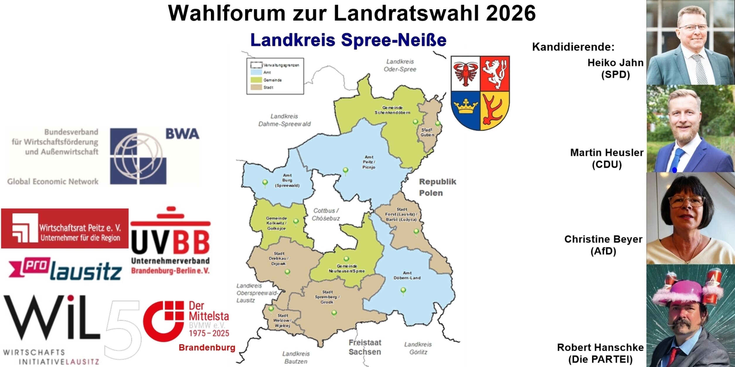 Header Wahlforen zur Landratswahl des Landkreises SPN