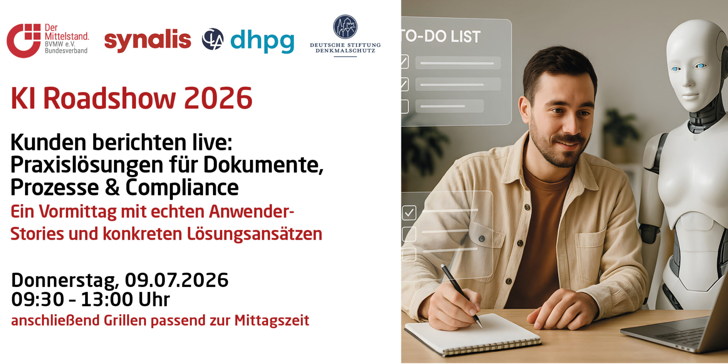 Header KI Roadshow 2026 Kunden berichten live: Praxislösungen für Dokumente, Prozesse & Compliance