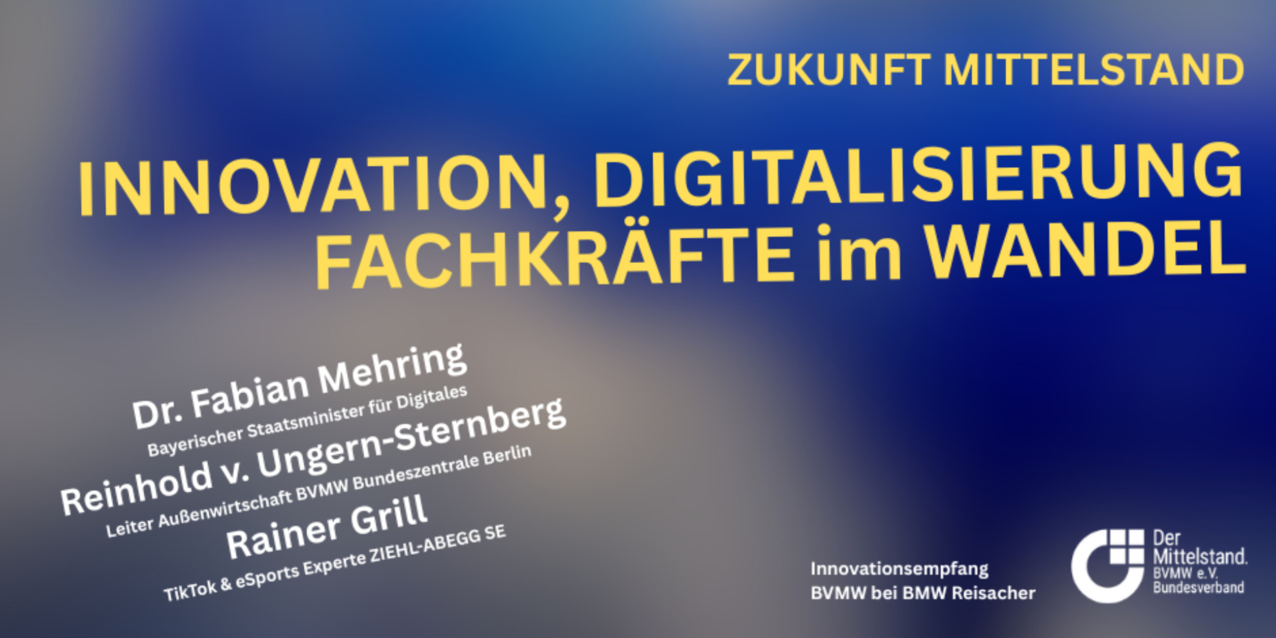 Header Save the Date: Exklusiver Innovationsempfang des BVMW Augsburg, Donau-Ries & Allgäu