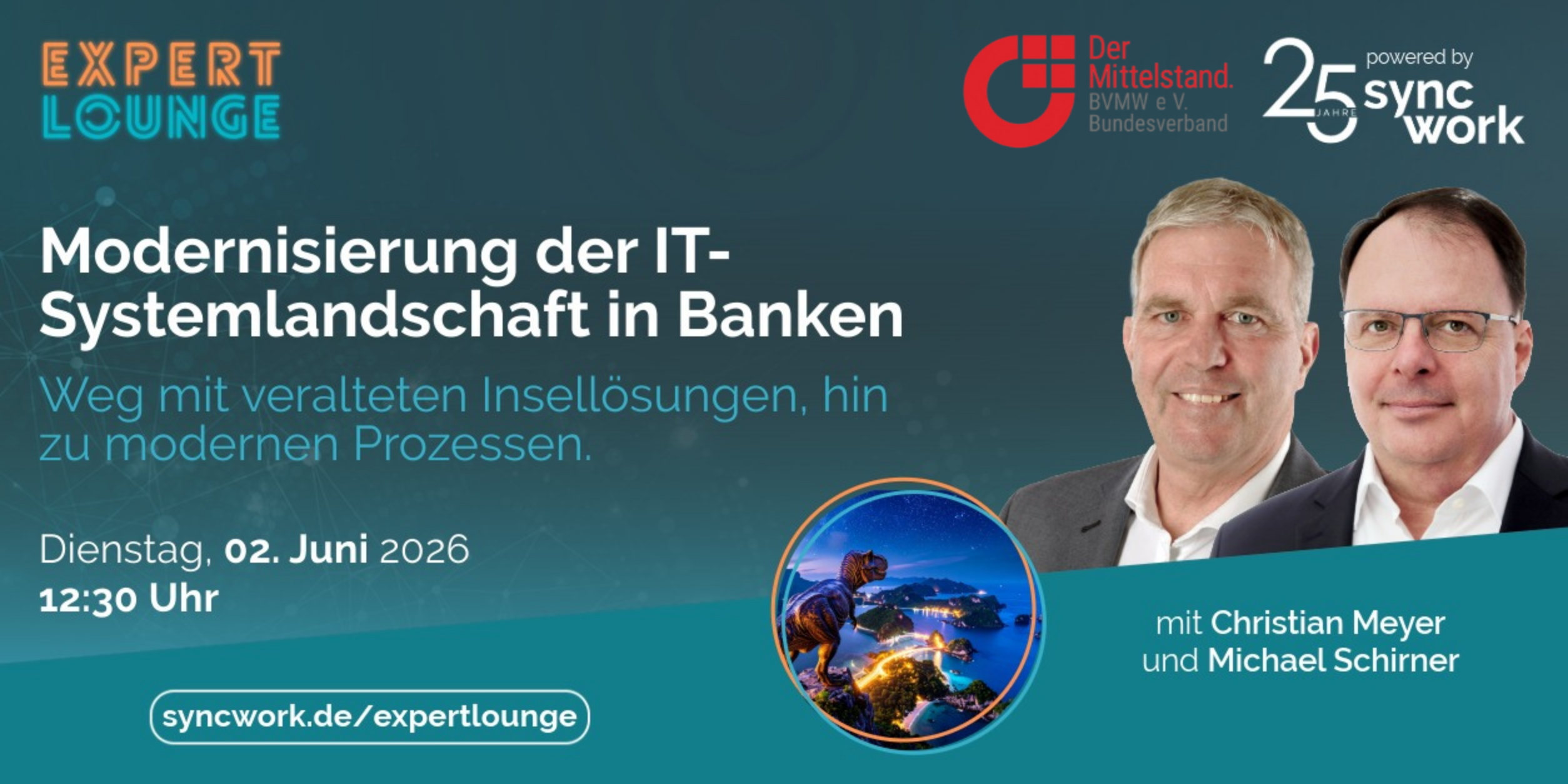 Header EXPERT LOUNGE: Modernisierung der IT- Systemlandschaft in Banken