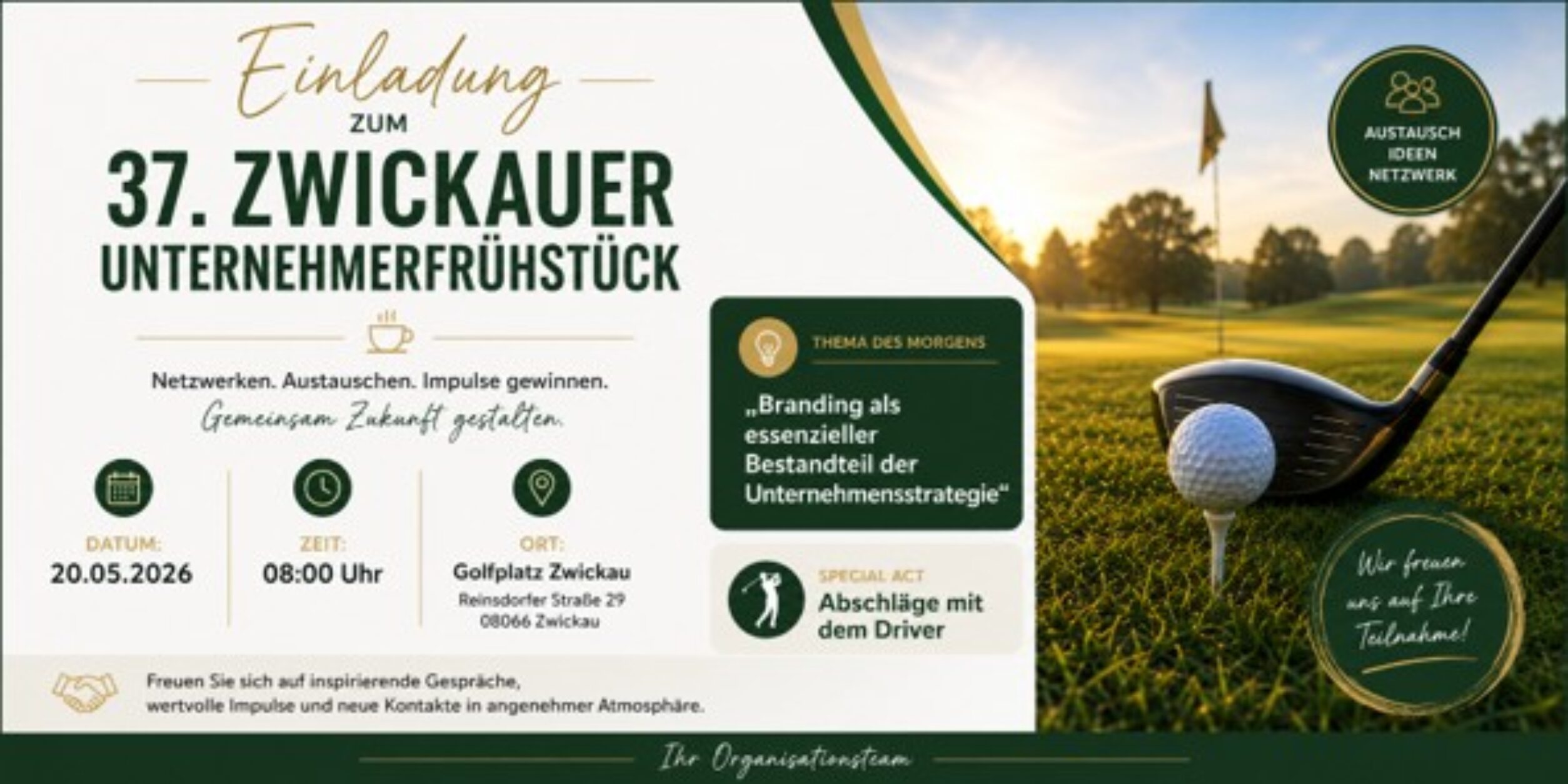 Header Talken im Golfclub - 37. Zwickauer Unternehmerfrühstück
