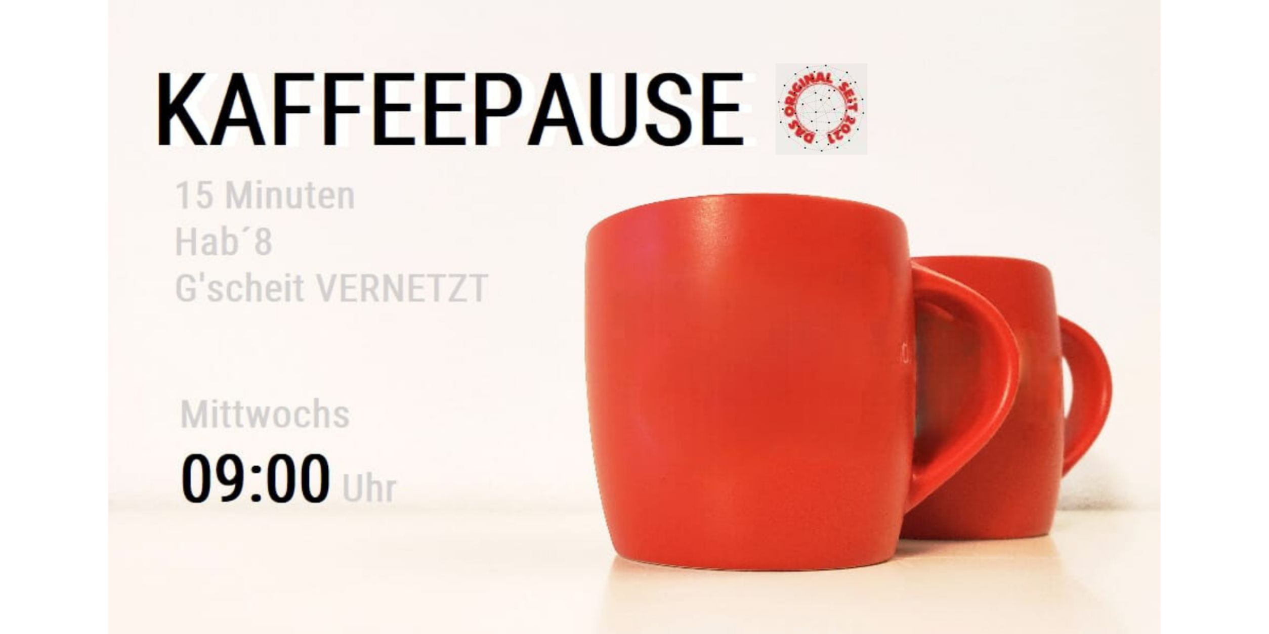Header KAFFEEPAUSE. Standort wird Standpunkt.
