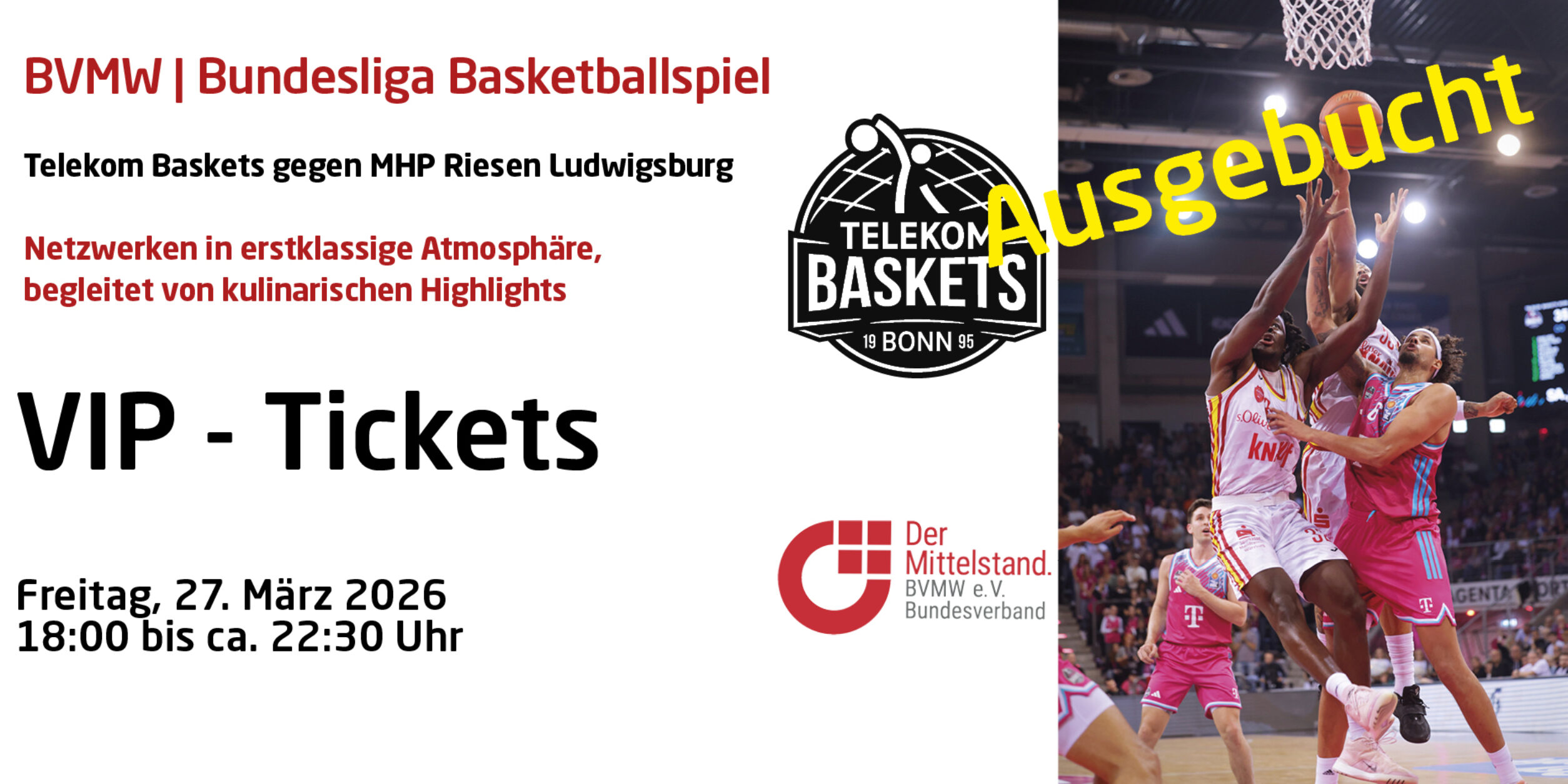 Header BVMW | Basketballspiel Telekom Baskets gegen MHP Riesen Ludwigsburg