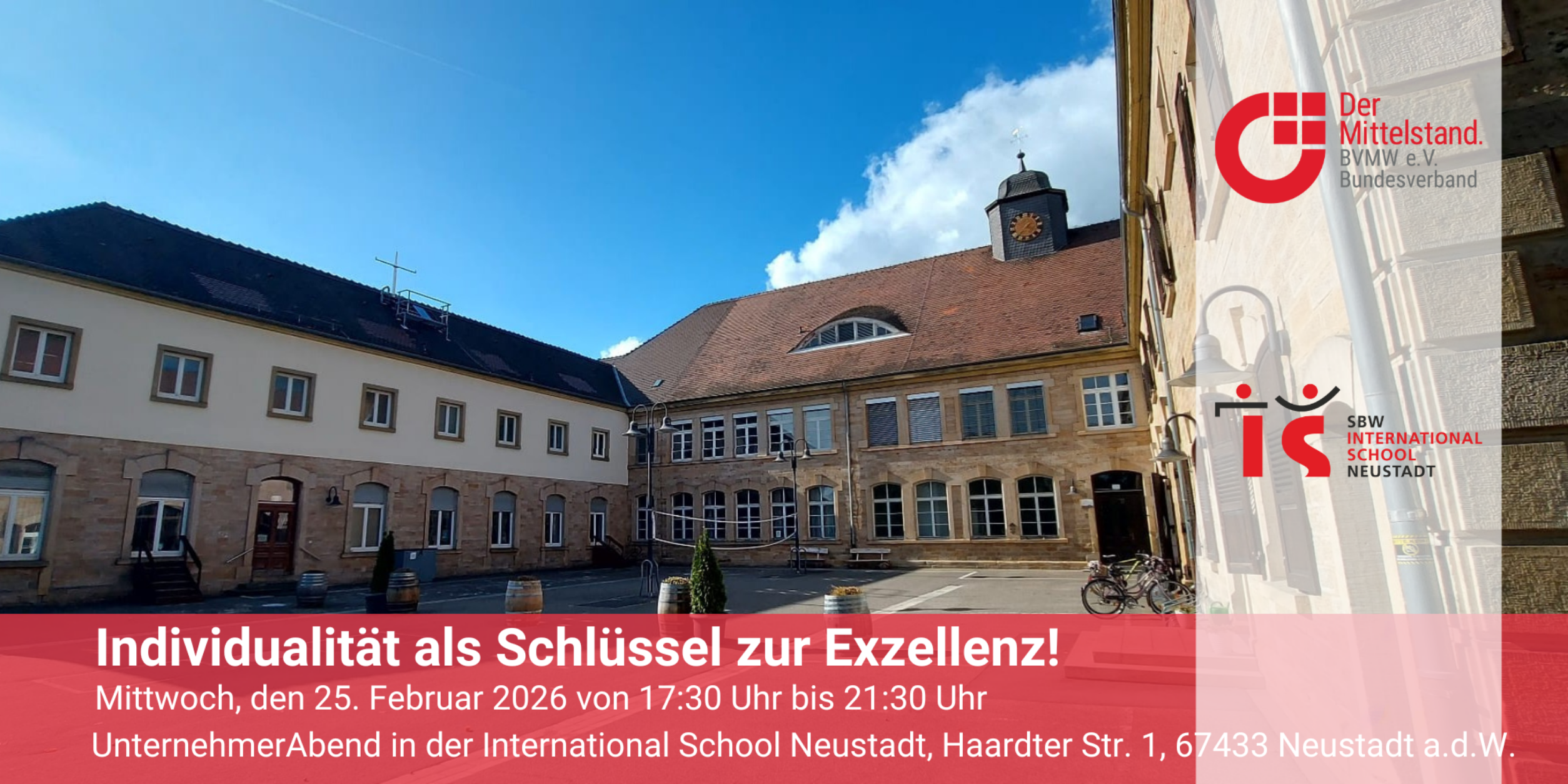 Header BVMW UnternehmerAbend in der International School Neustadt a.d.W.