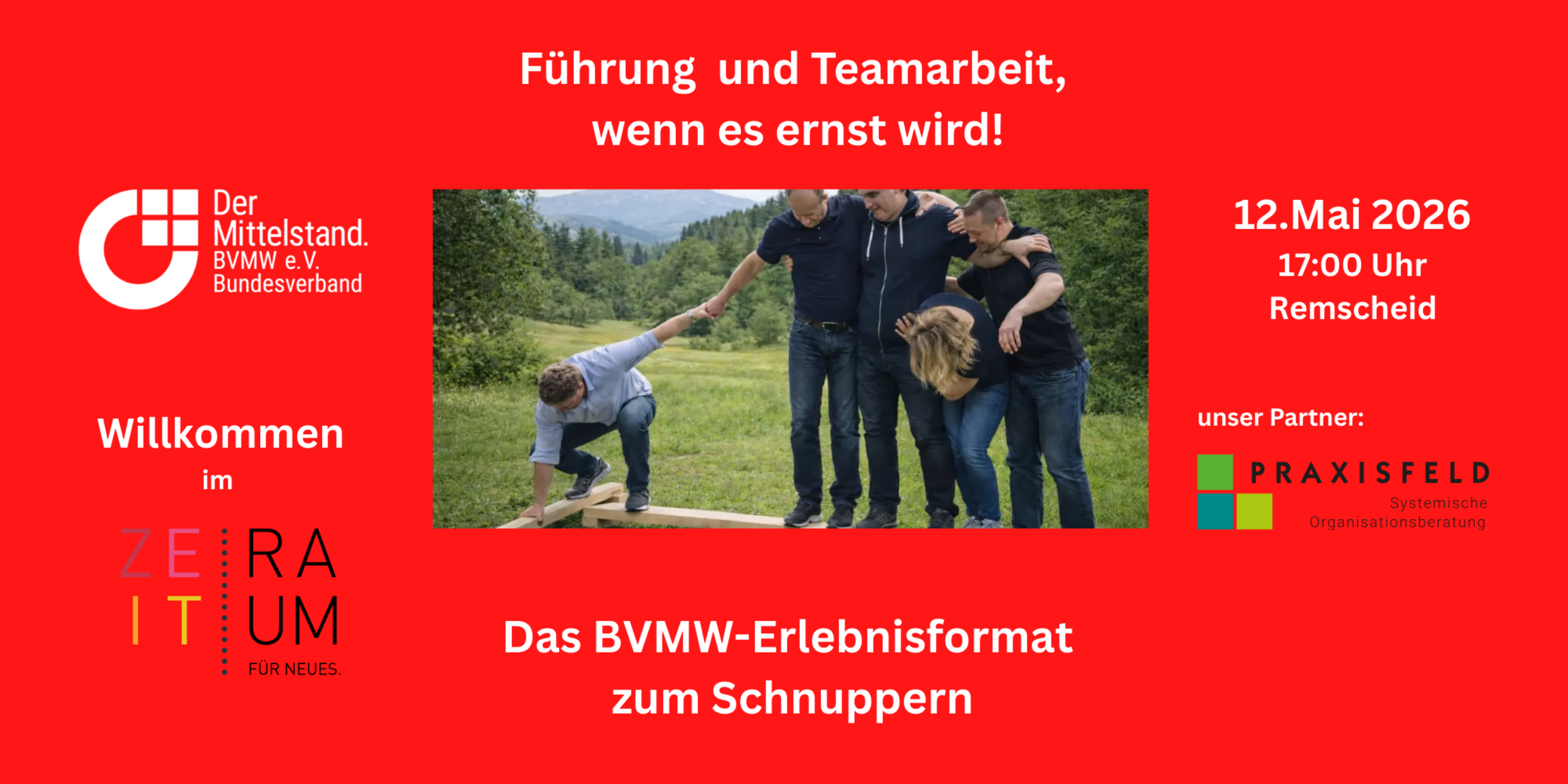 Header Führung und Teamarbeit, wenn es ernst wird!