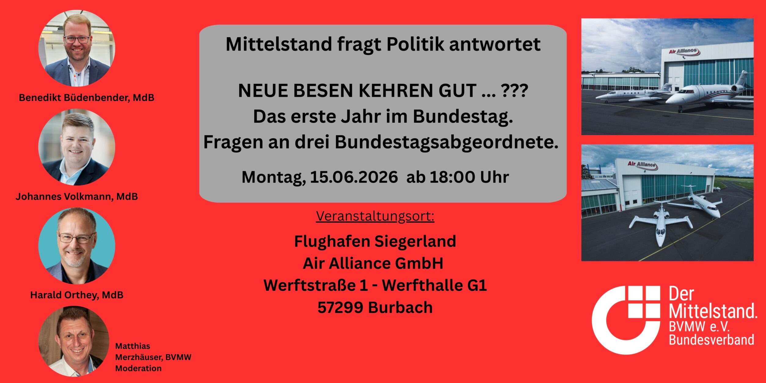 Header Mittelstand fragt Politik antwortet - Neue Bundestagsabgeordnete bekennen Farbe