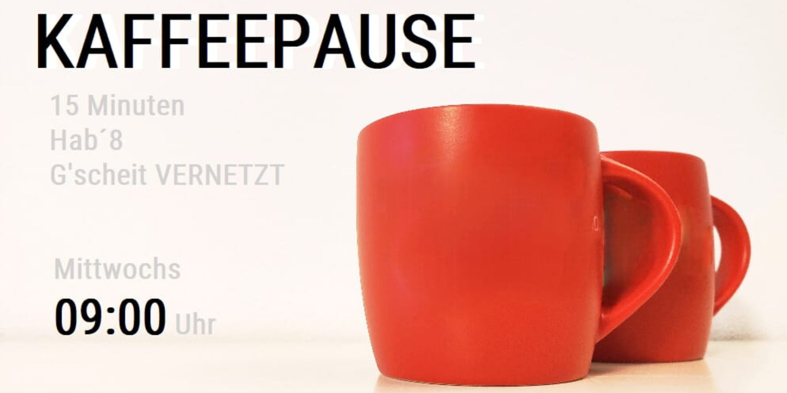 Header KAFFEEPAUSE. Standort wird Standpunkt.