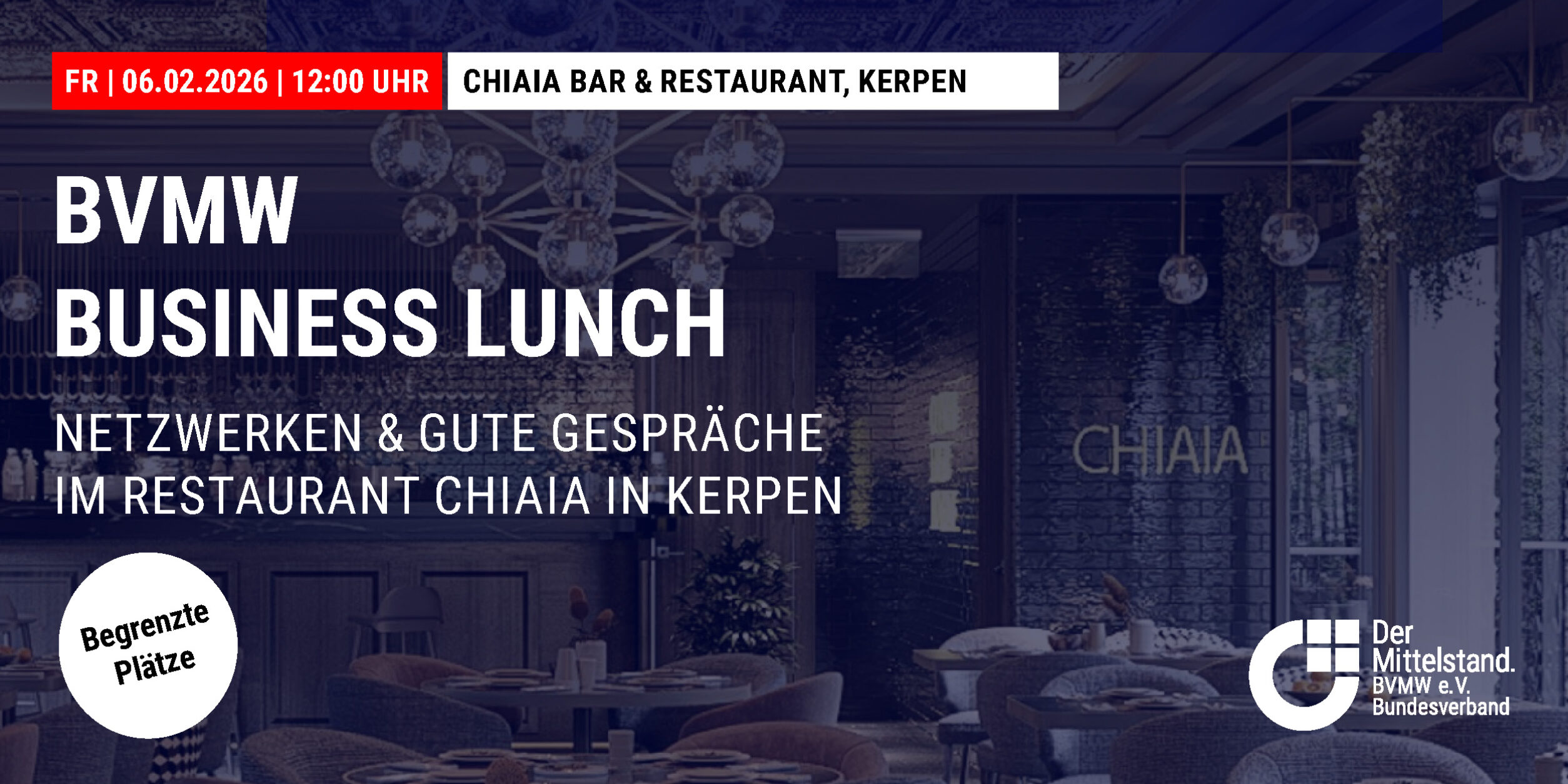 Header BVMW Business Lunch im Chiaia in Kerpen