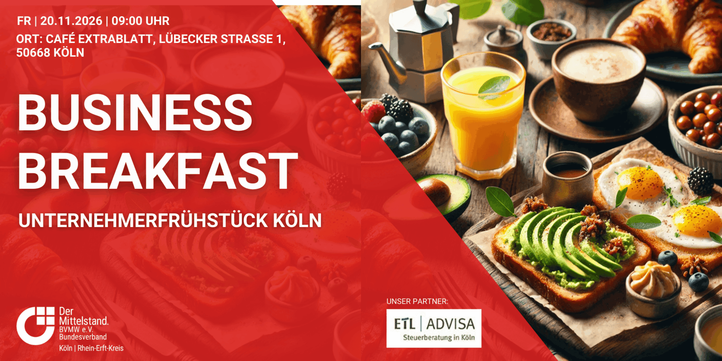 Header Business Breakfast - Unternehmerfrühstück Köln