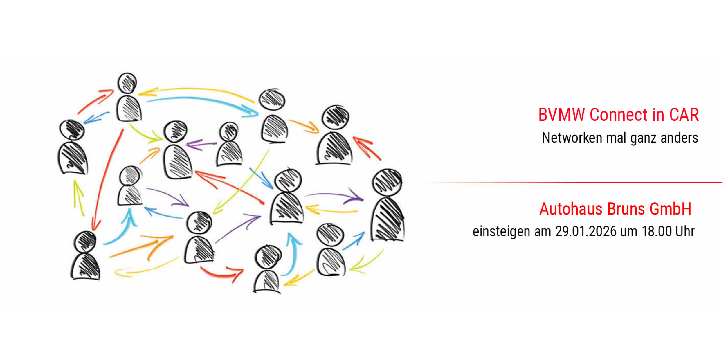 Header „CONNECT IN CAR“ – Der außergewöhnliche Austausch an einem aktiven Netzwerkabend