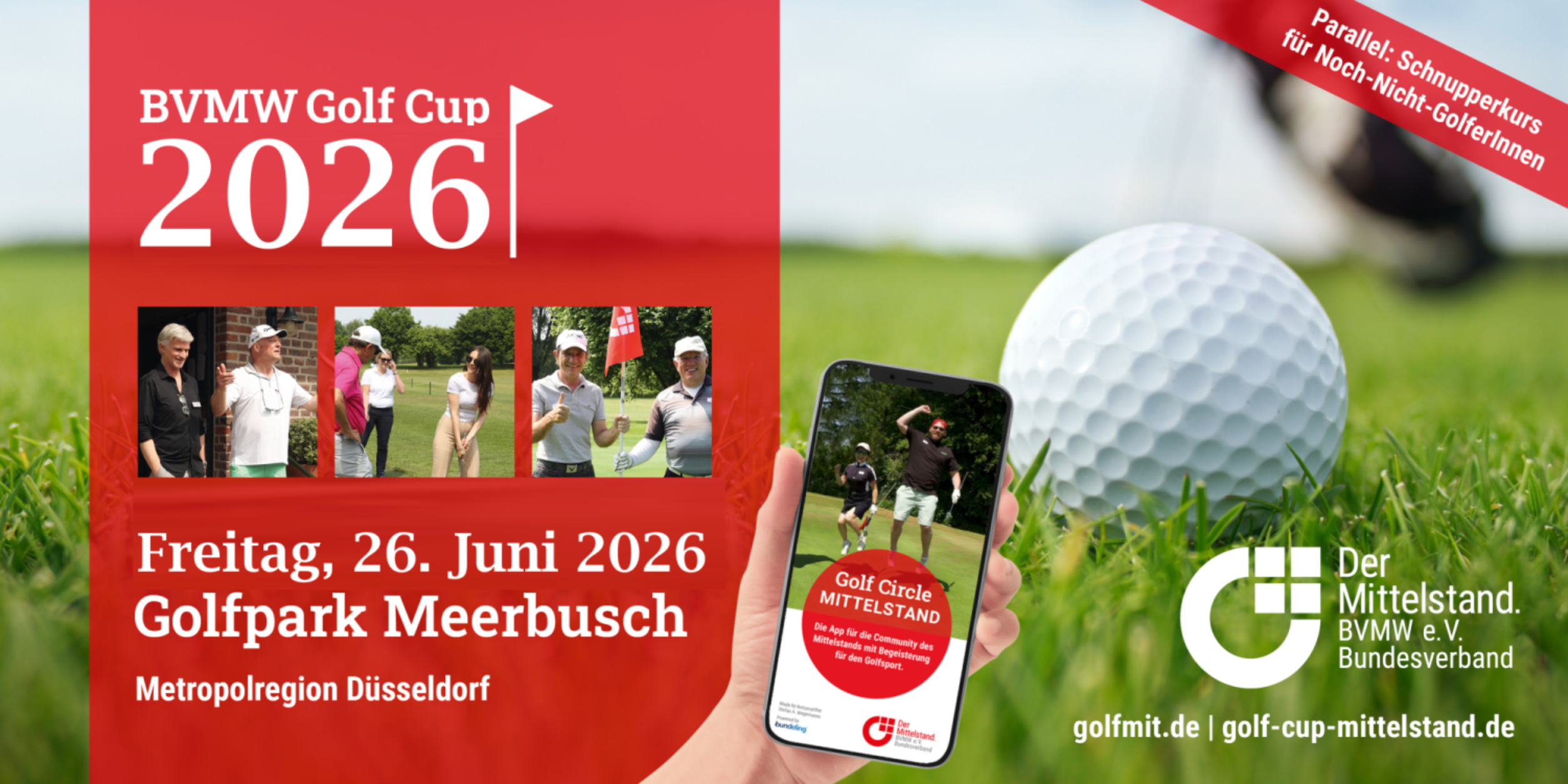 Header BVMW Golf Cup 2026 im Golfpark Meerbusch - Ein Angebot im Rahmen des`Golf Circle Mittelstand´im BVMW