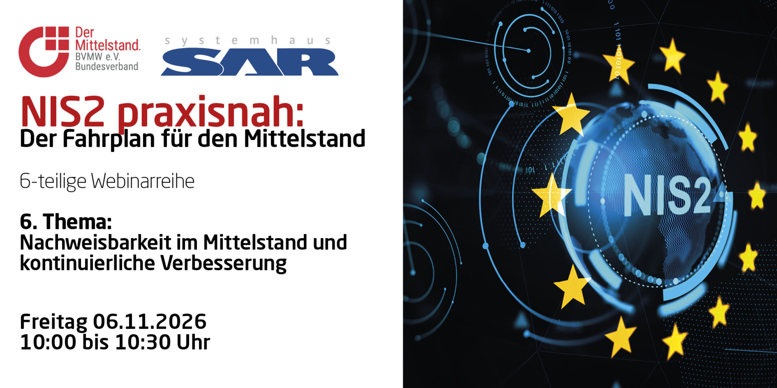 Header WebImpuls NIS2: Nachweisbarkeit im Mittelstand und kontinuierliche Verbesserung