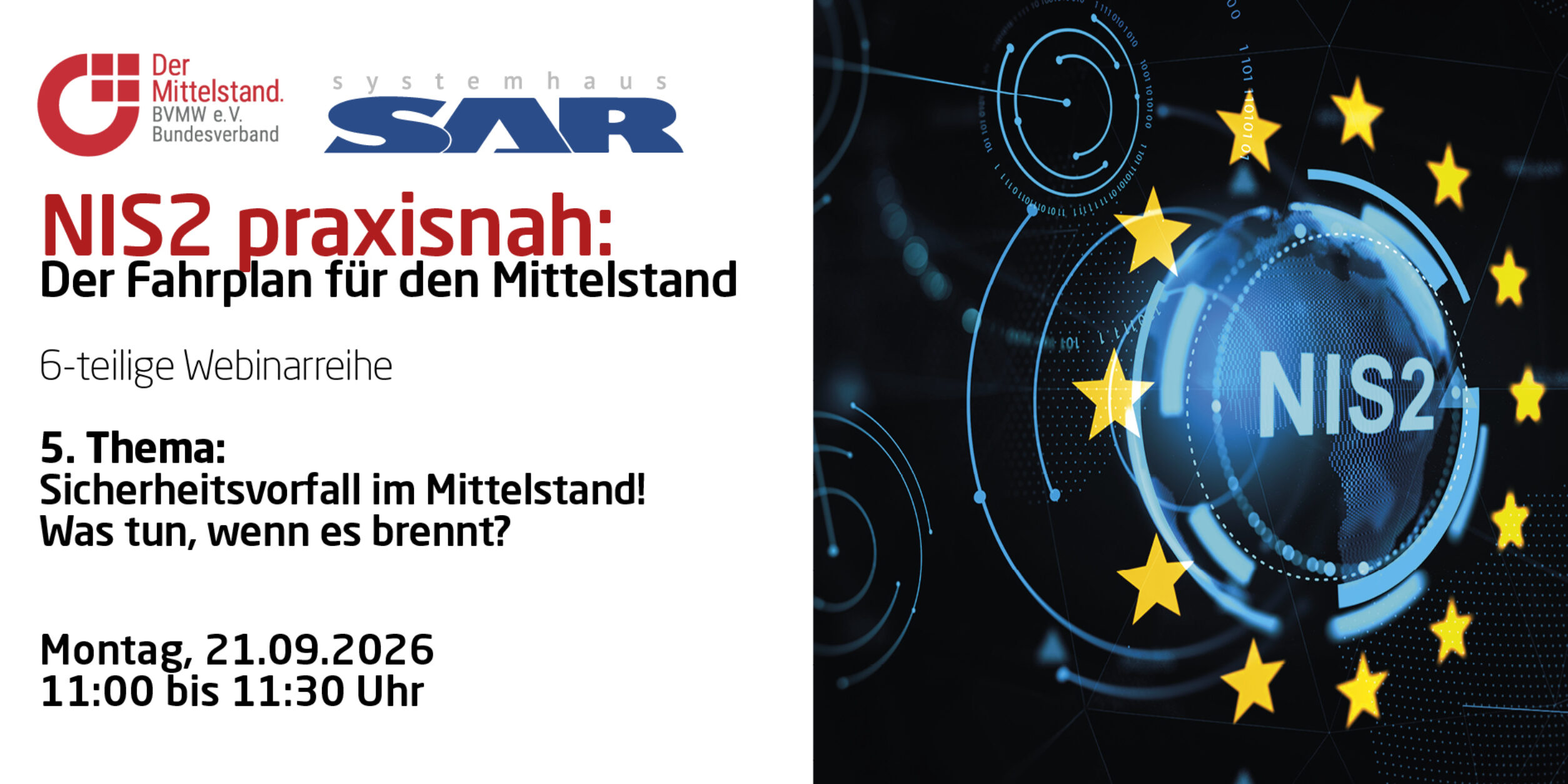 Header WebImpuls NIS2: Sicherheitsvorfall im Mittelstand! Was tun, wenn es brennt?