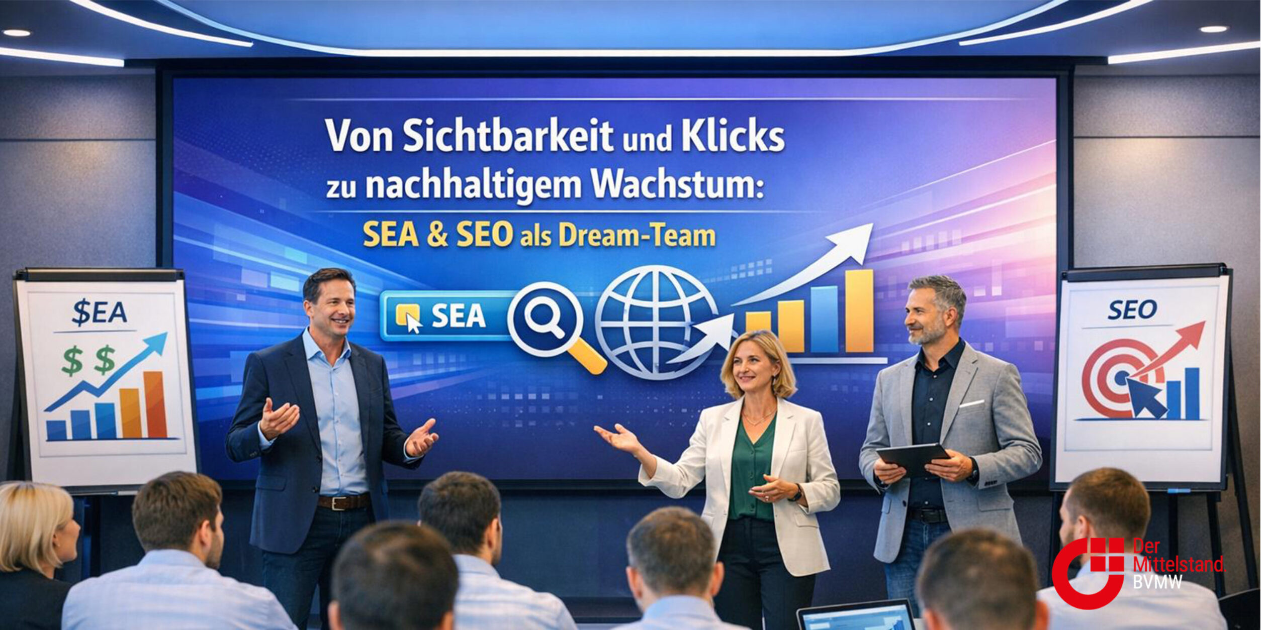 Header Von Sichtbarkeit und Klicks zu nachhaltigem Wachstum: SEA & SEO als Dream-Team