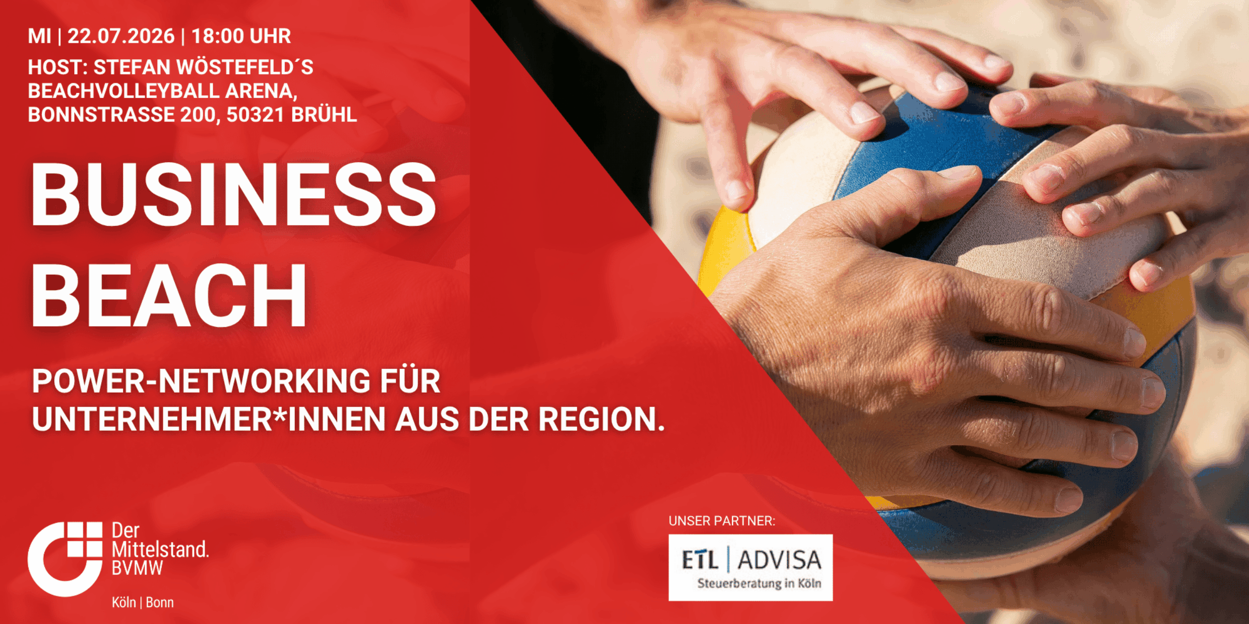 Header Business Beach - Power-Networking für Unternehmer*innen aus der Region.