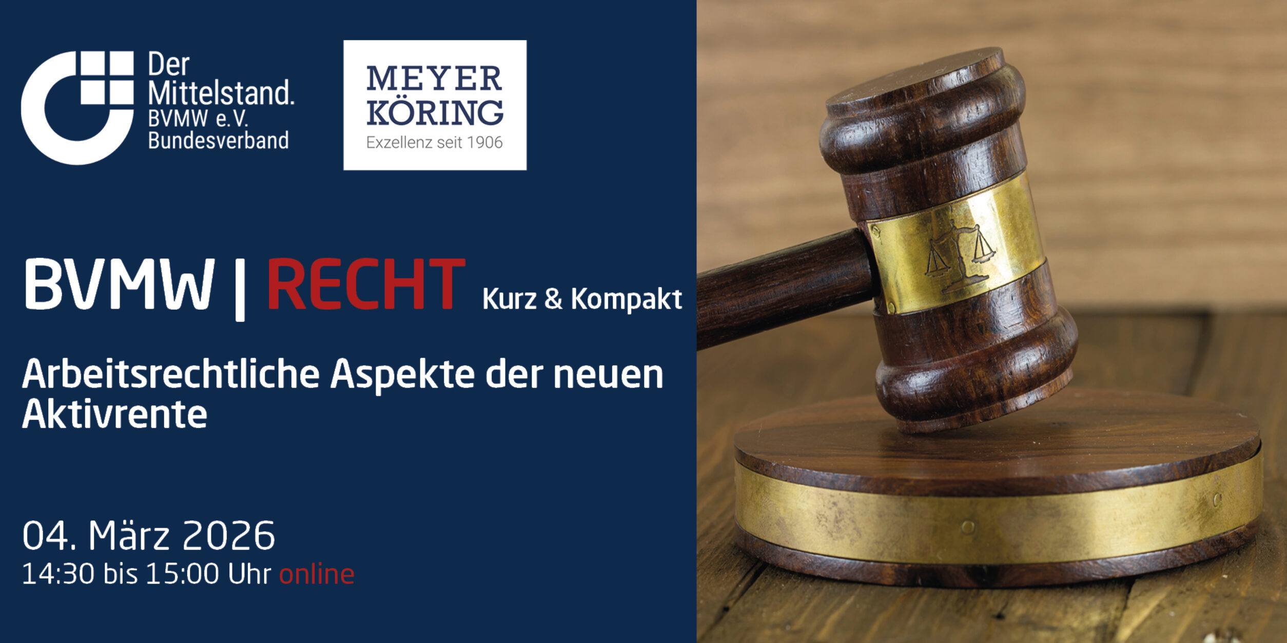 Header BVMW | RECHT Kurz & Kompakt  Arbeitsrechtliche Aspekte der neuen Aktivrente