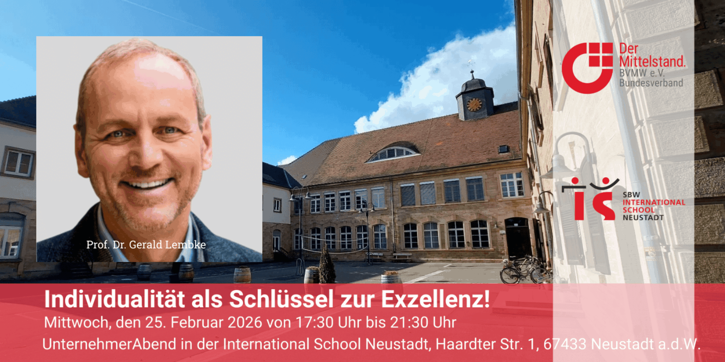 Header BVMW UnternehmerAbend in der International School Neustadt a.d.W.