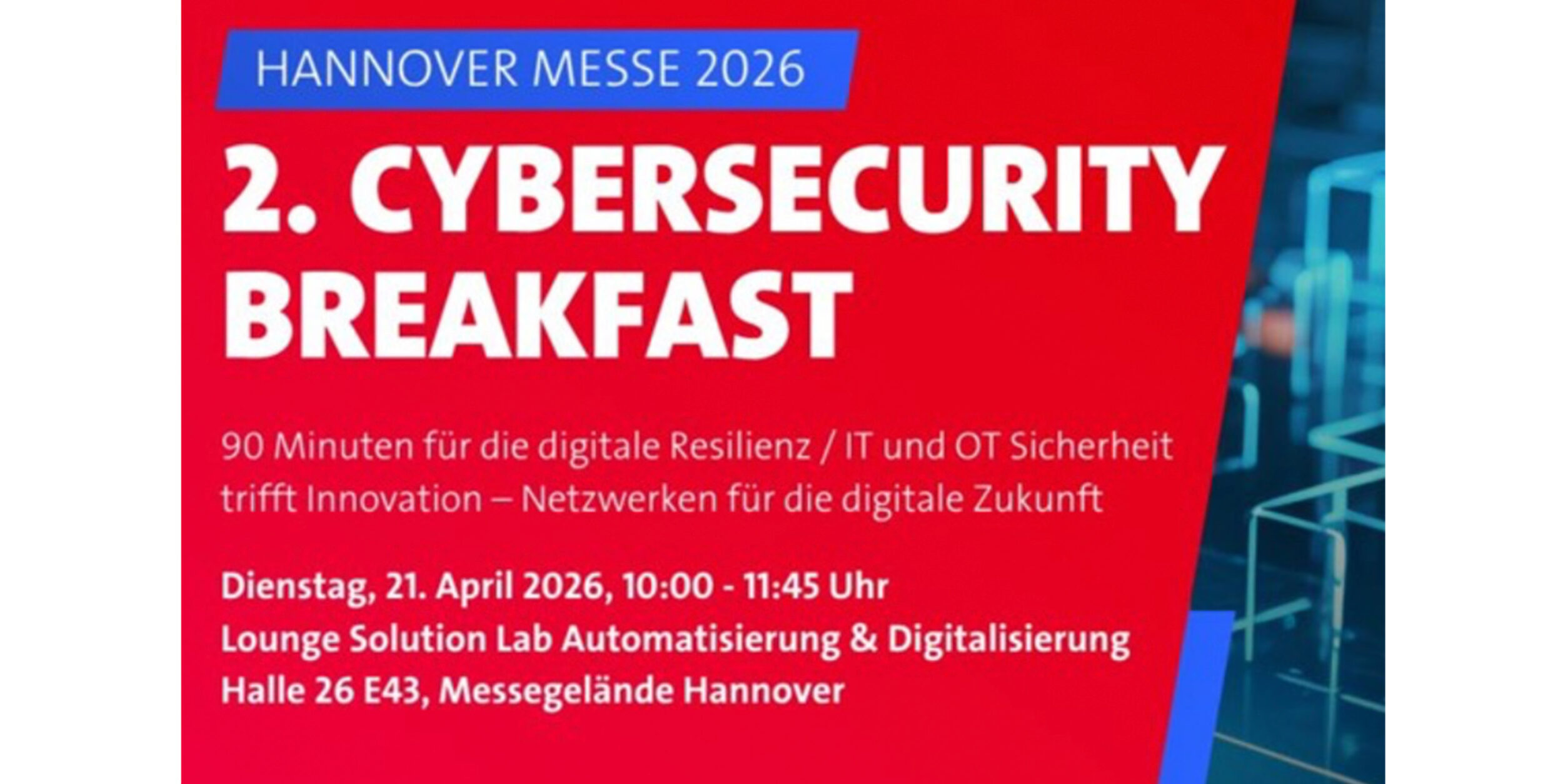 Header 2. Cybersecurity Breakfast in der Messe Hannover