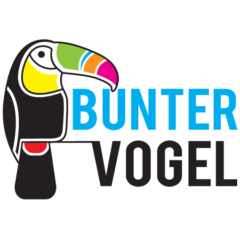 Logo bunter vogel final quadrat