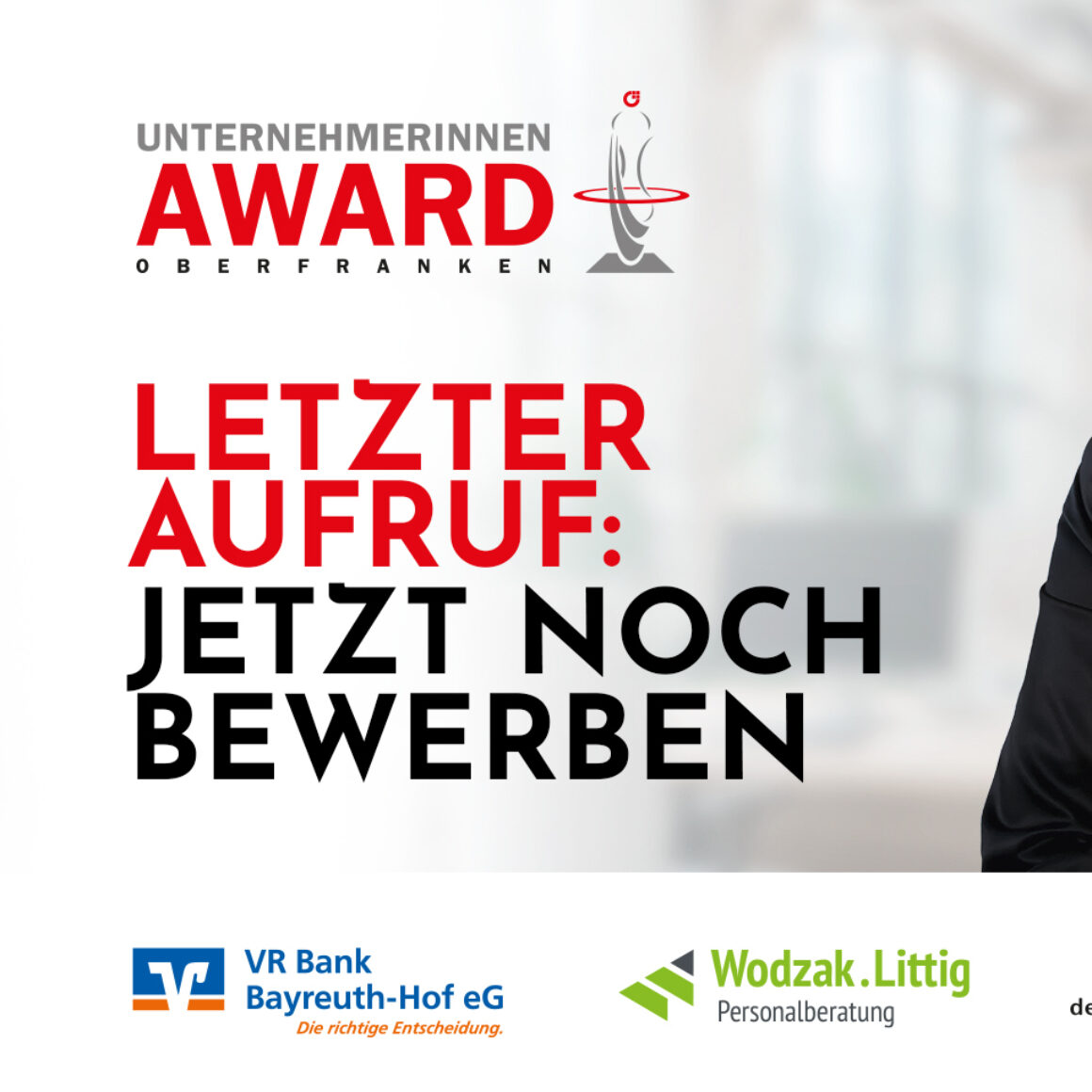 Unternehmerinnen Award 2025 - Letzter Aufruf zum Ende der Bewerbungsphase