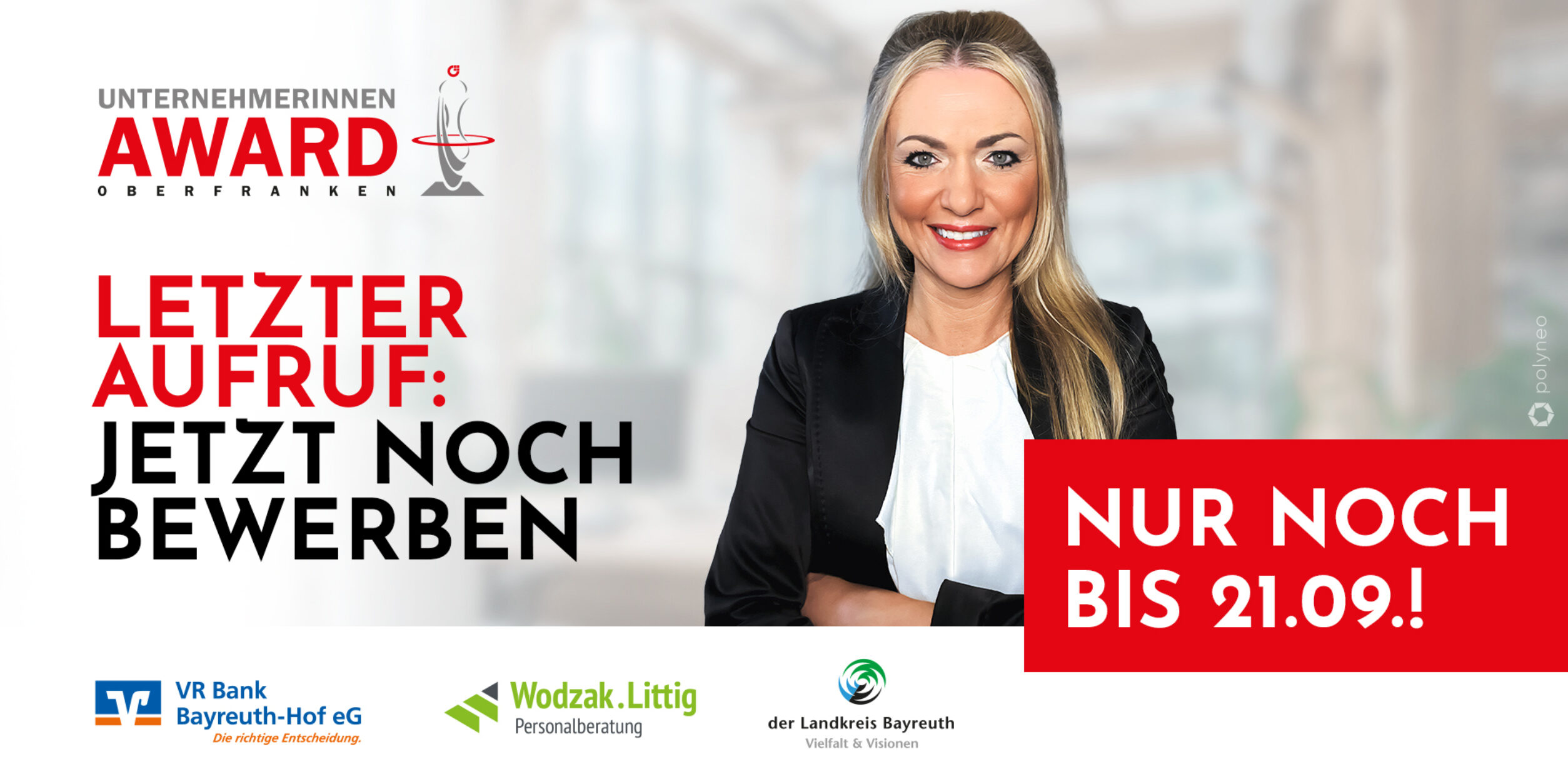 Unternehmerinnen Award 2025 - Letzter Aufruf zum Ende der Bewerbungsphase
